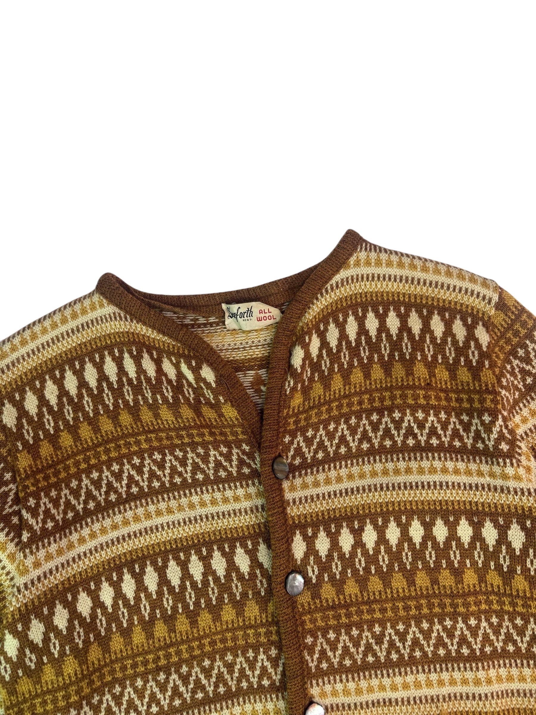 (M) Vintage Mustard Yellow Wool Button-up Cardigan