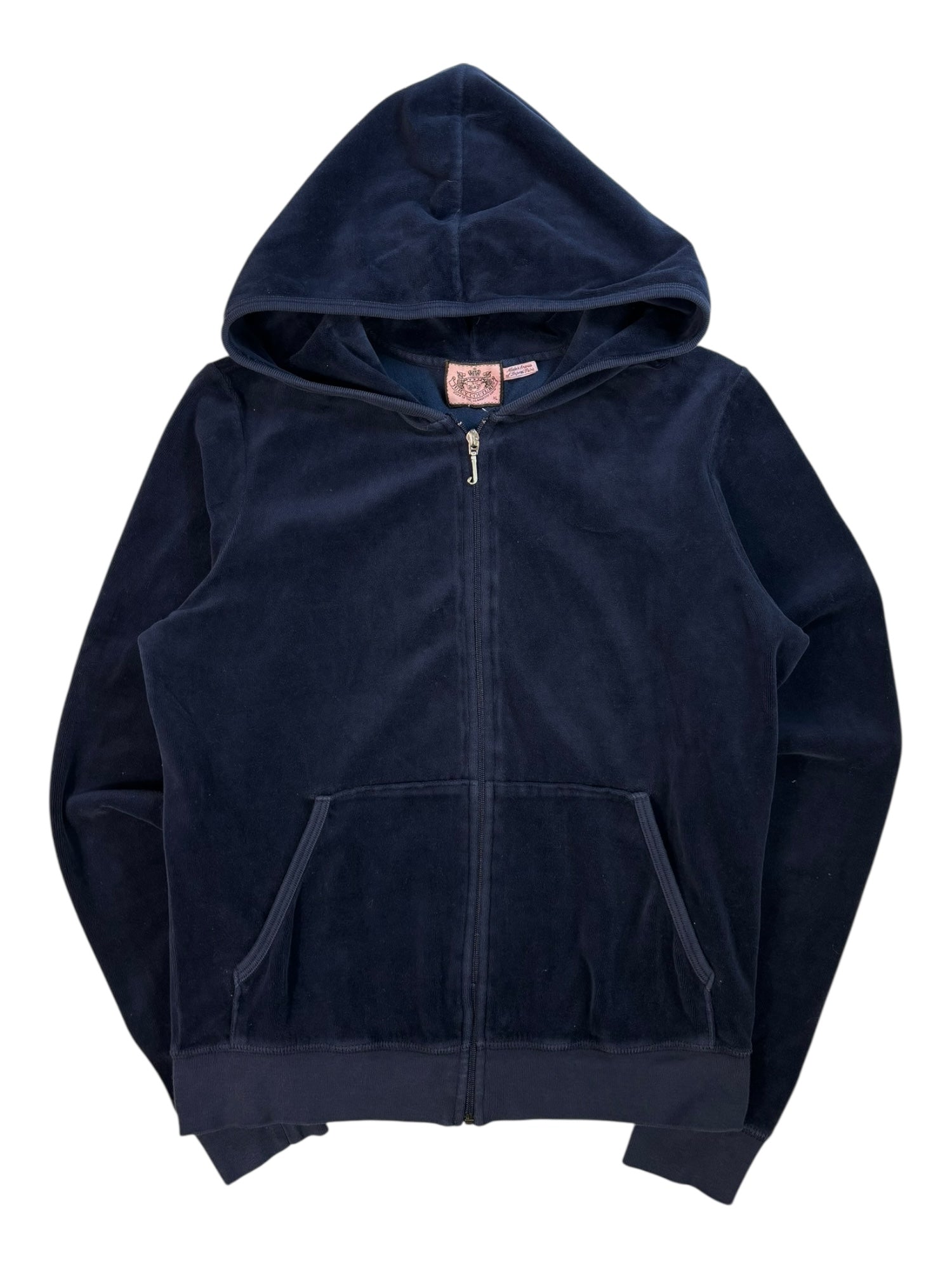 (L) Midnight Blue Karma Juicy Couture Velour Zip-up Hoodie