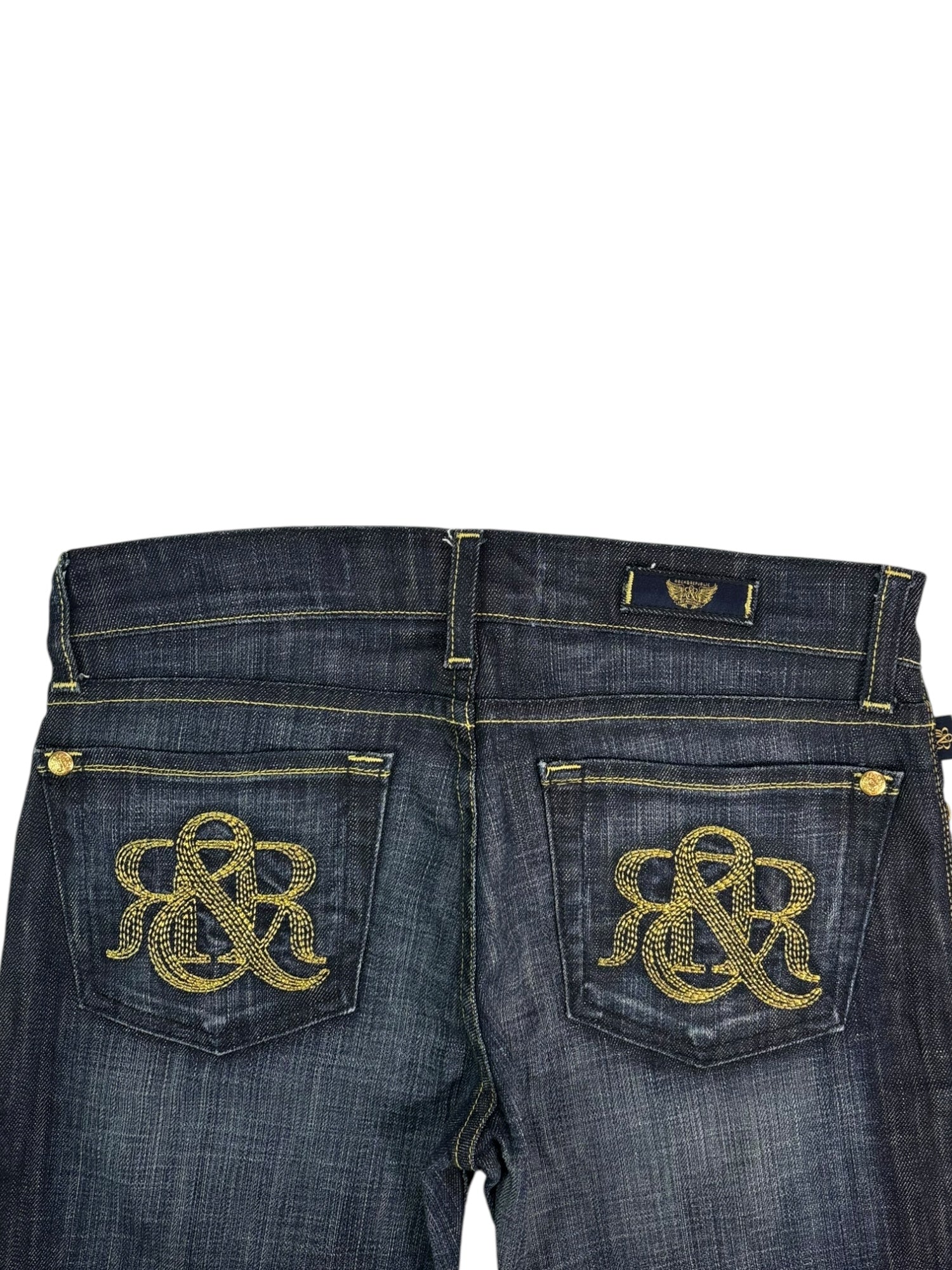 (27) Rock & Republic Dark Wash Denm Jeans