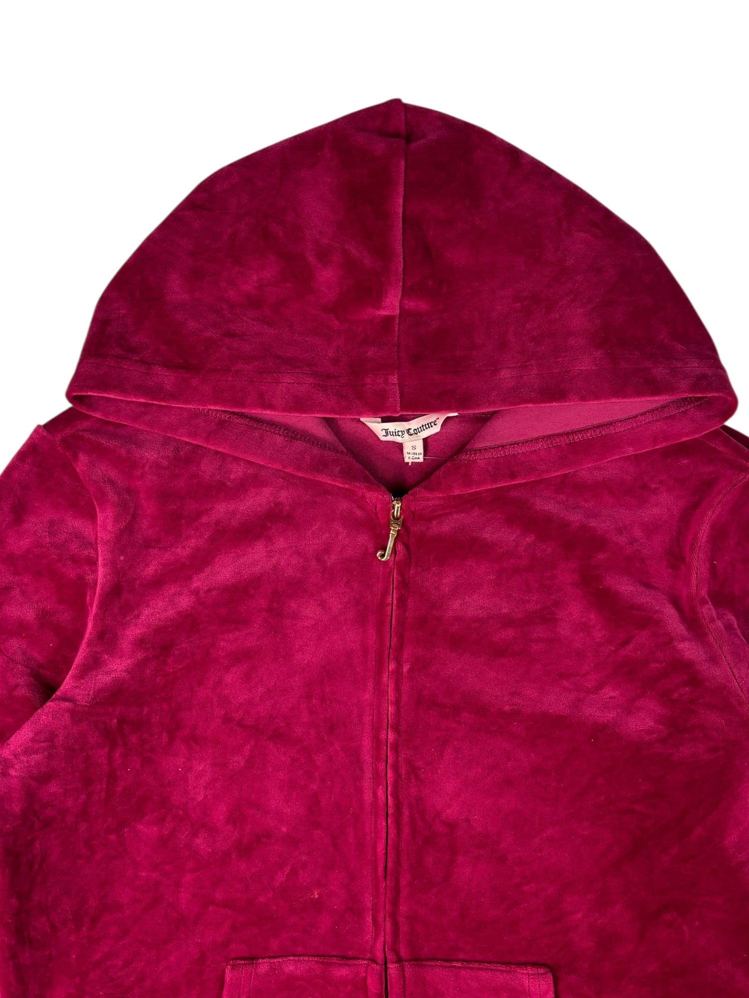 (M) Wine Red Juicy Couture Velour Zip-up Hoodie