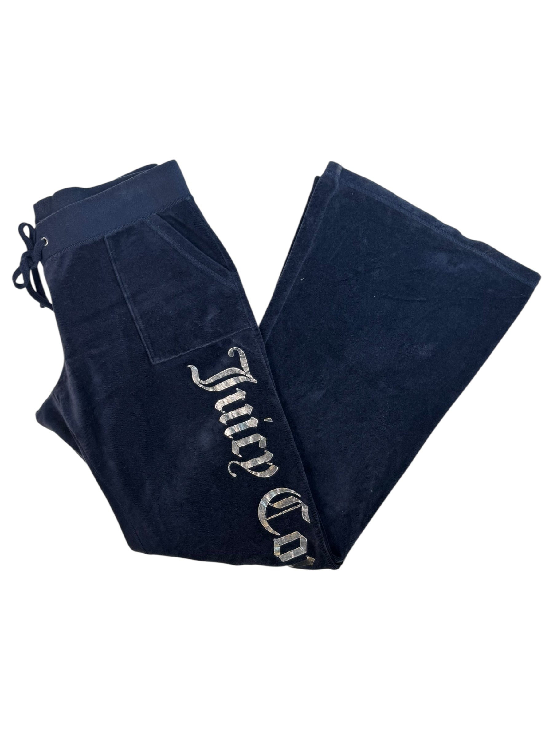 (M) Navy Blue Printed Juicy Couture Velour Pants