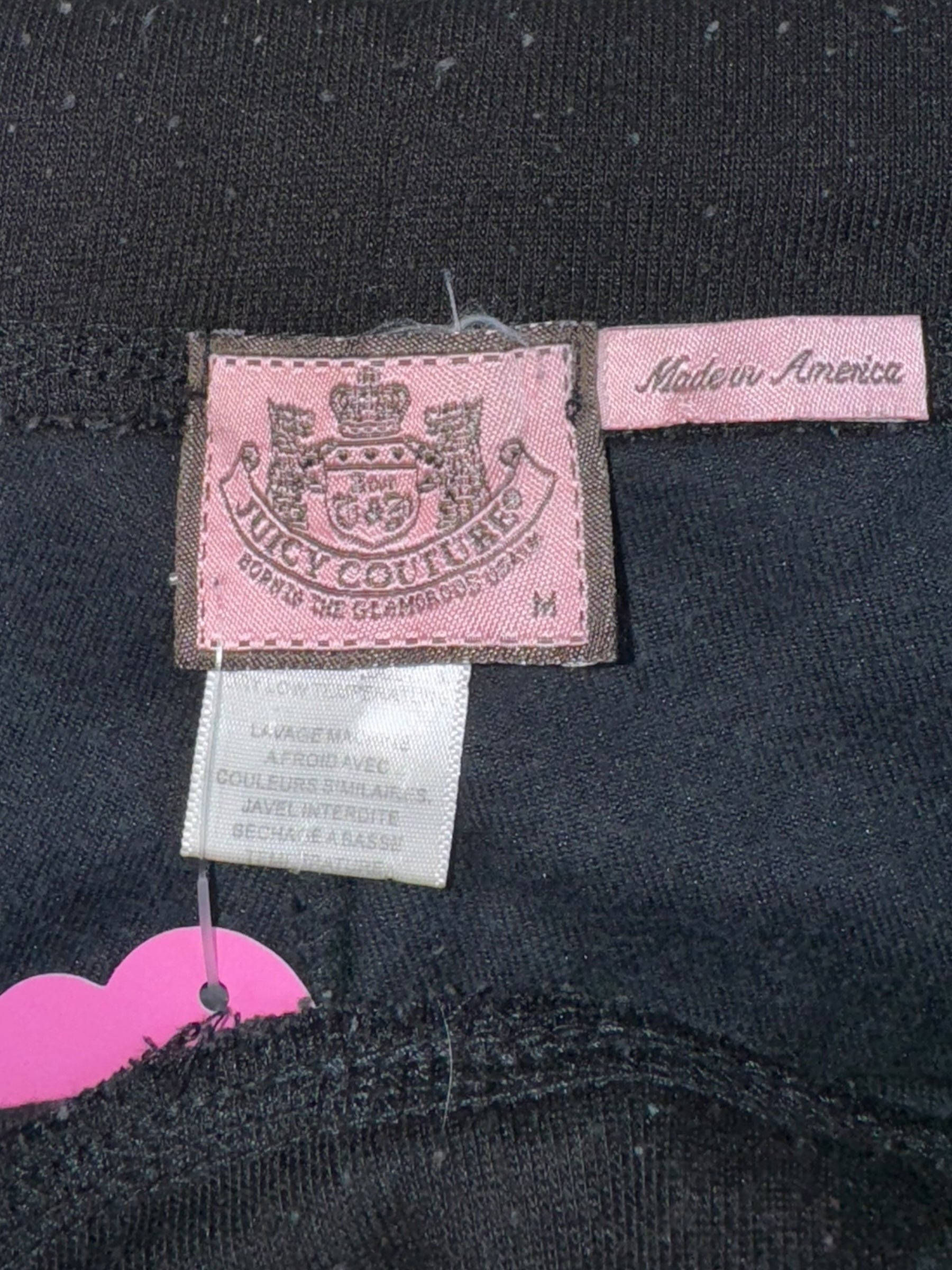 (S) Black Printed Juicy Couture Velour Pants