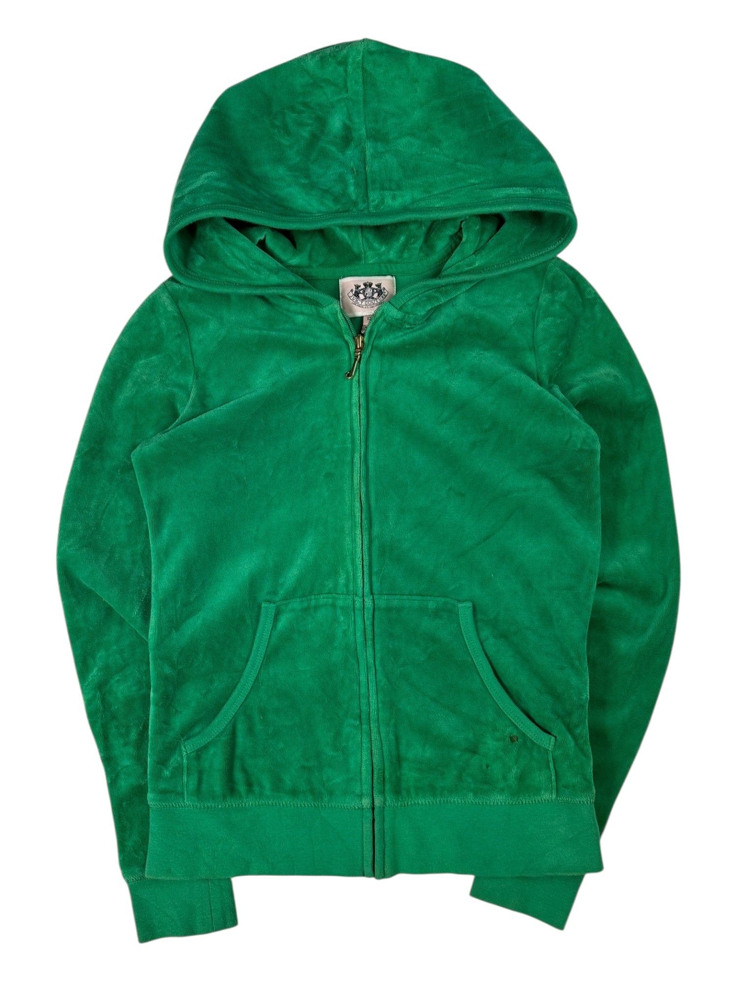 (XS) Green Embroidered Graphic Juicy Couture Zip-up Hoodie