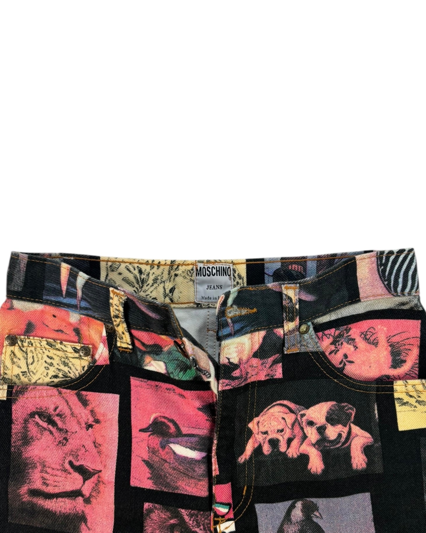 (26) MOSCHINO Animal Print Tapered Jeans
