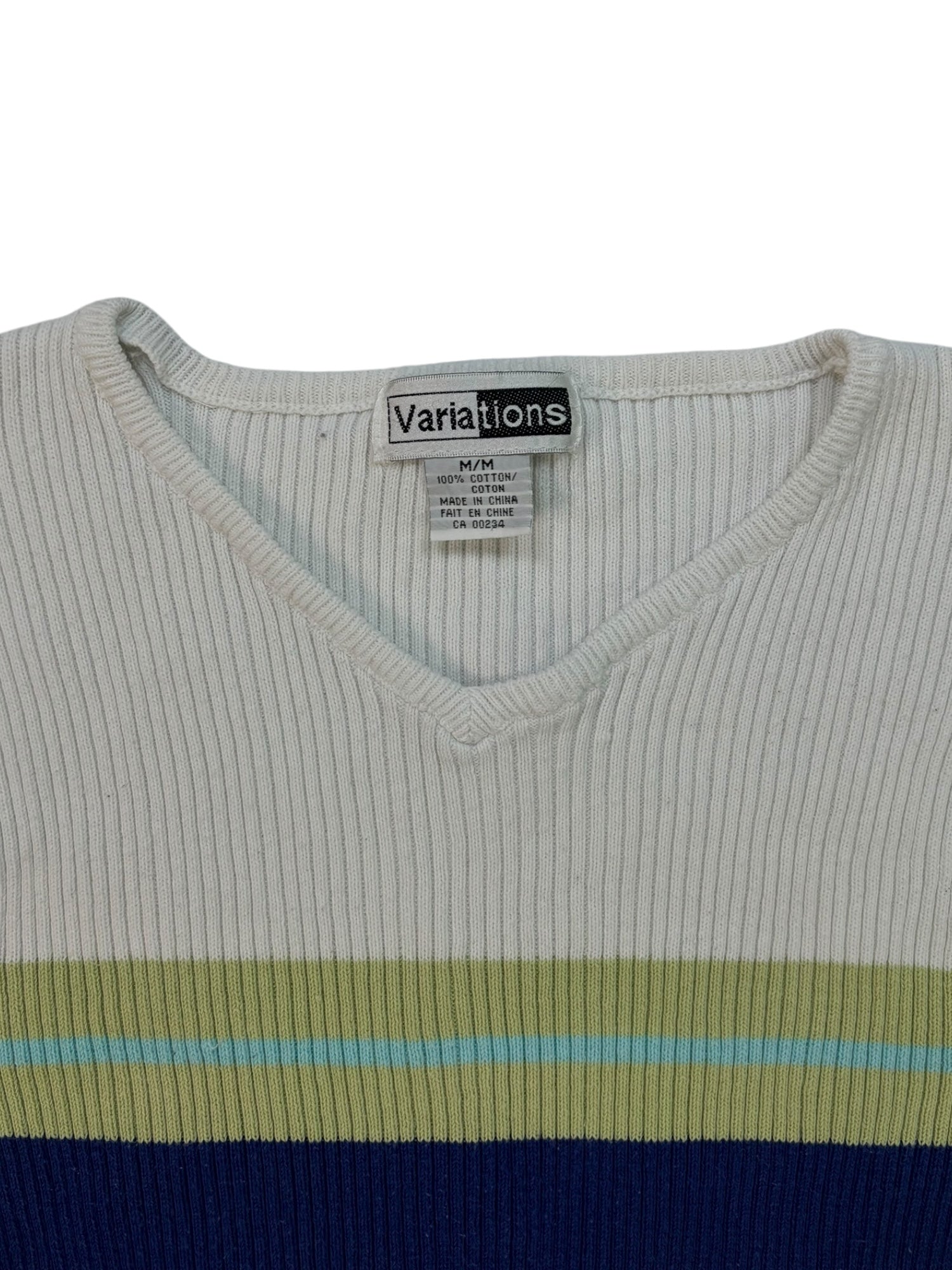 (XS) Variations V-neck Long Sleeve Knit