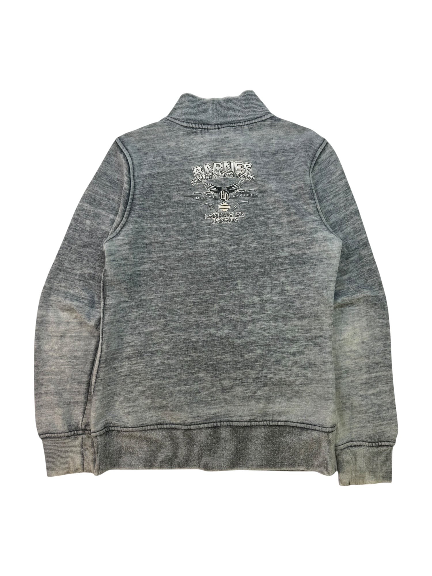 (S) Grey Harley Davidson Zip-up Sweater