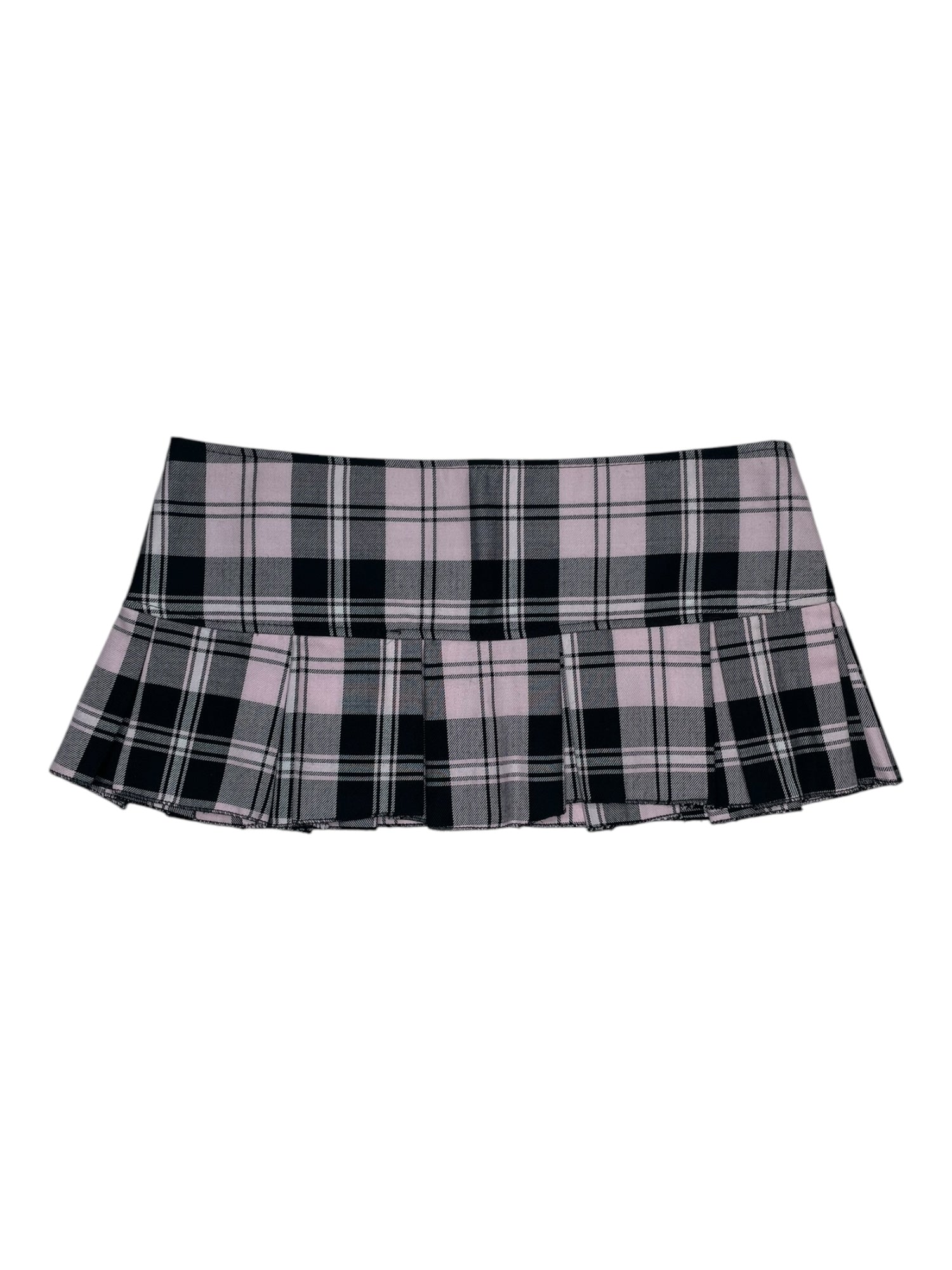 (34) NY Invasion Pink Plaid Micro Mini Skirt