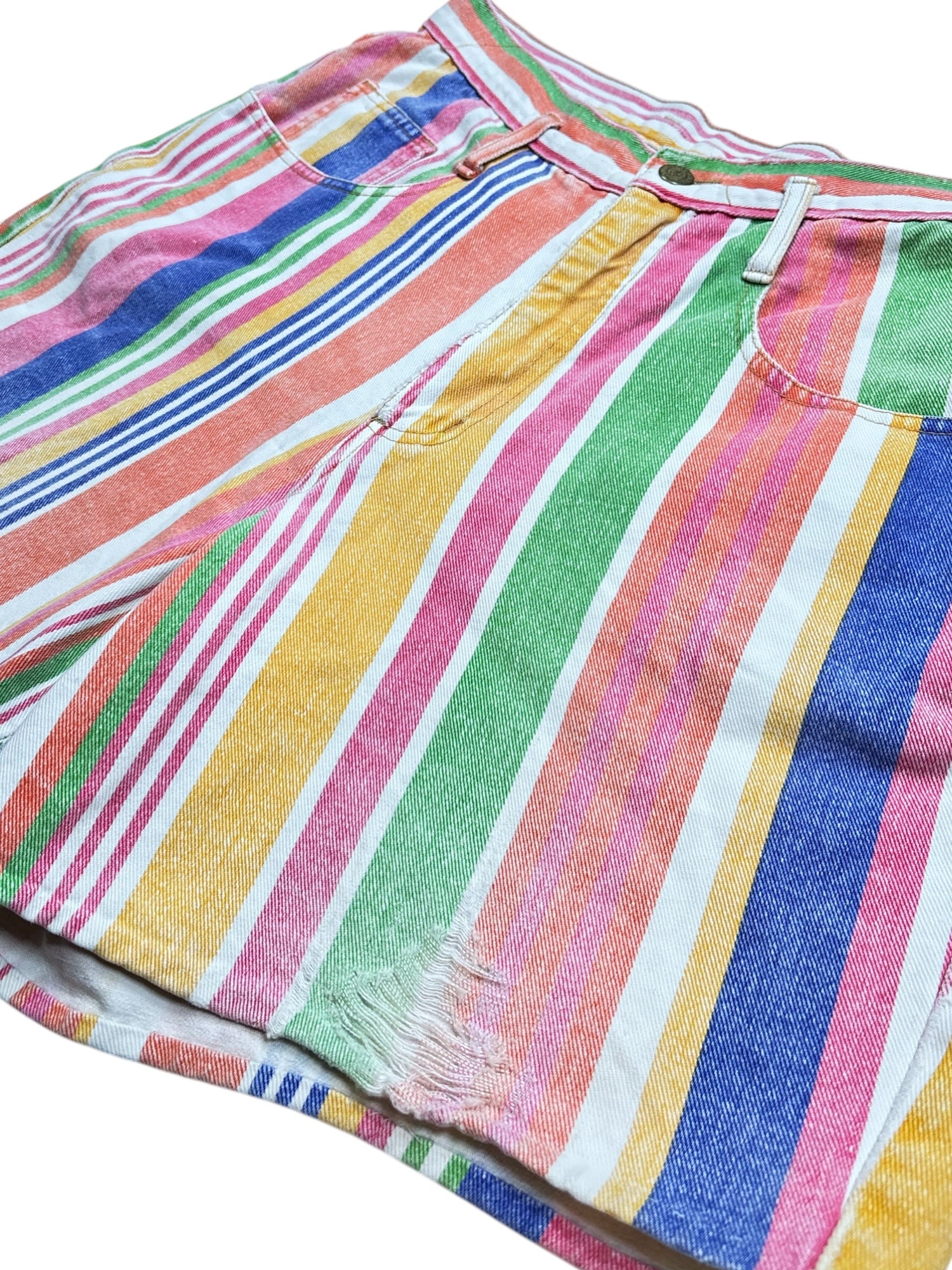 (30) Vintage Not Guilty Rainbow Striped Shorts