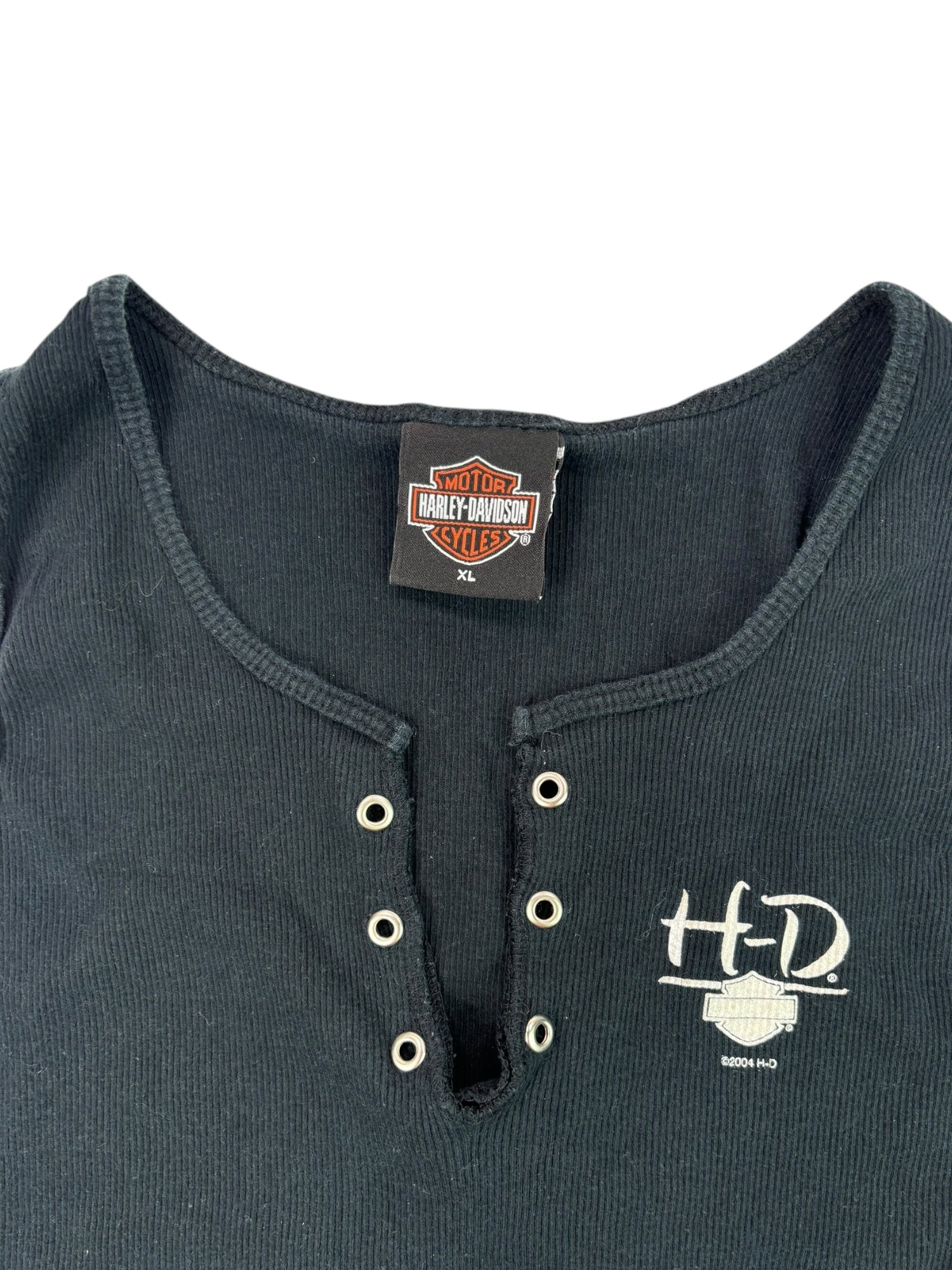 (M) Harley Davidson Black with White Stripes Tank
