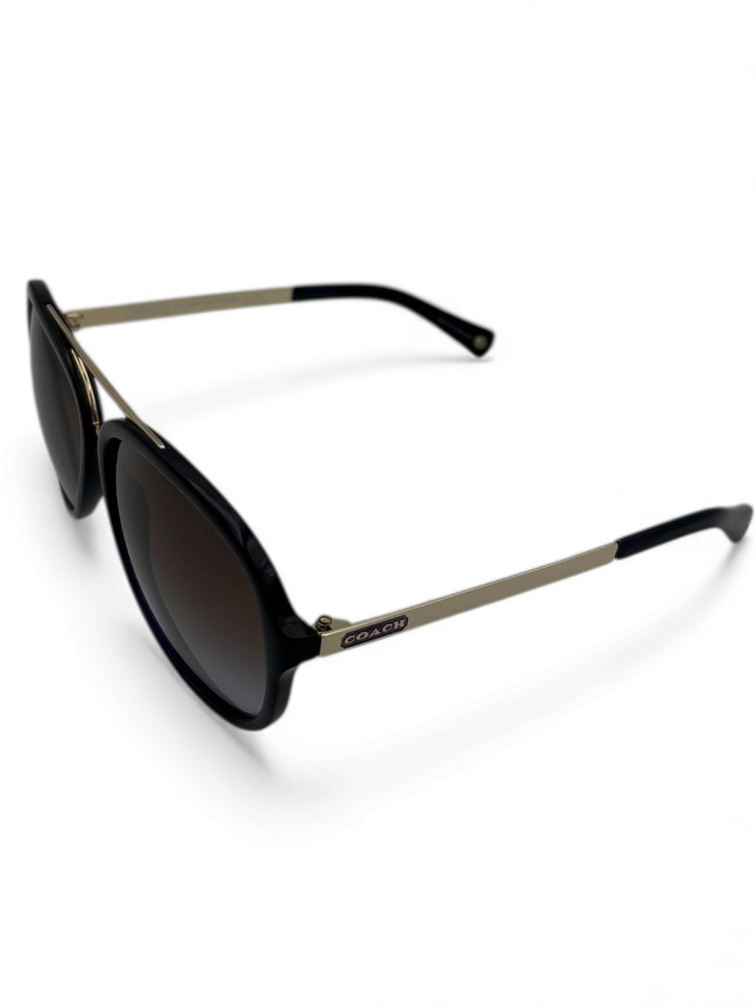 (O/S) Black Aviator Style Coach Sunglasses