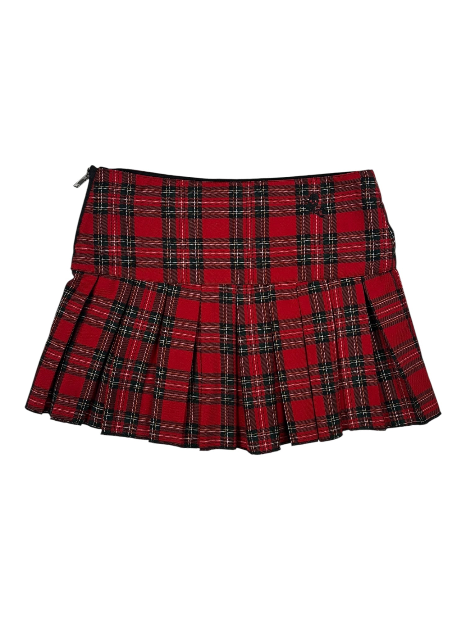 (30) Vex Red Plaid Pleated Skirt