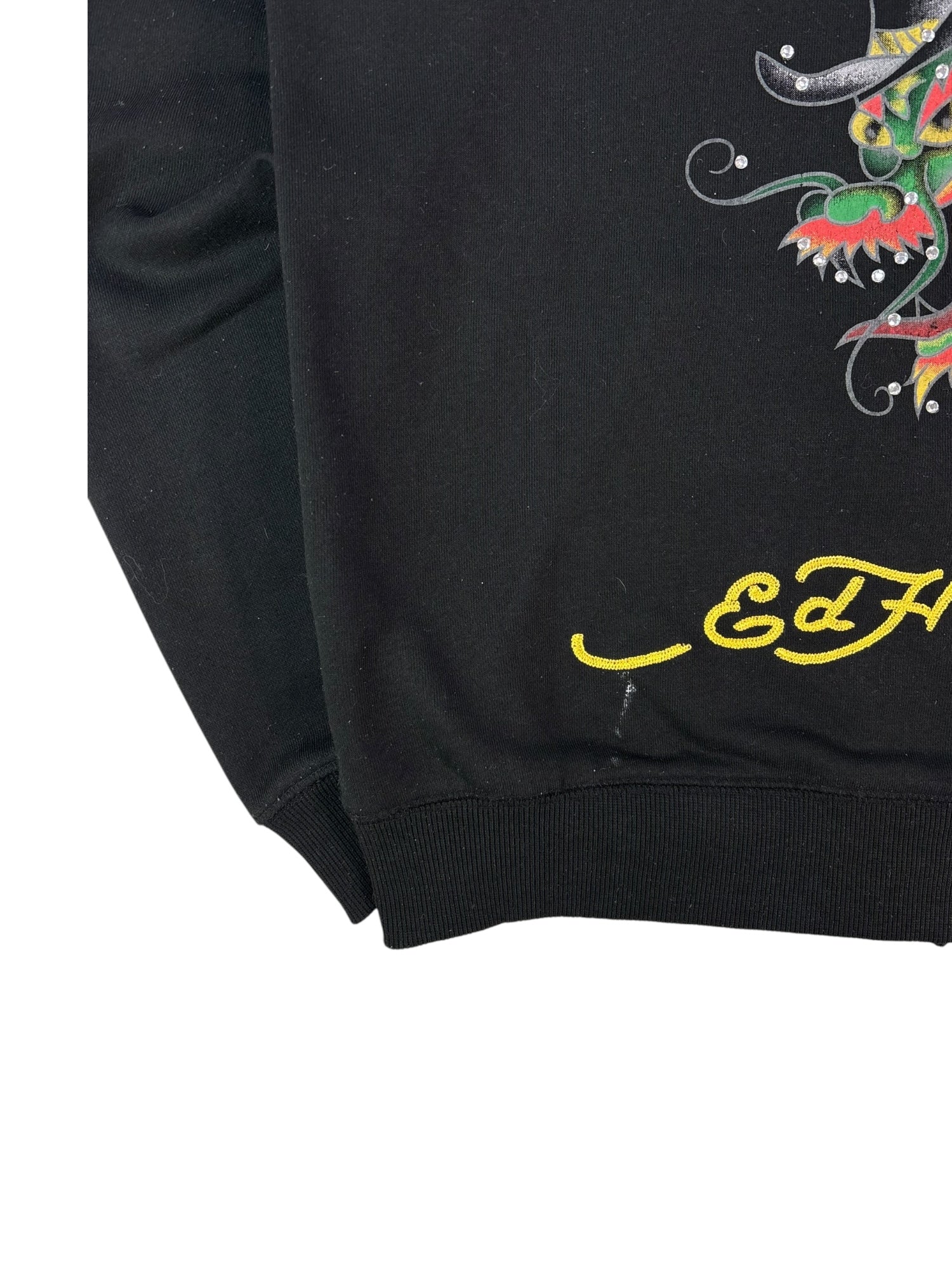 (M) Embellished Ed Hardy Zip-up Hoodie