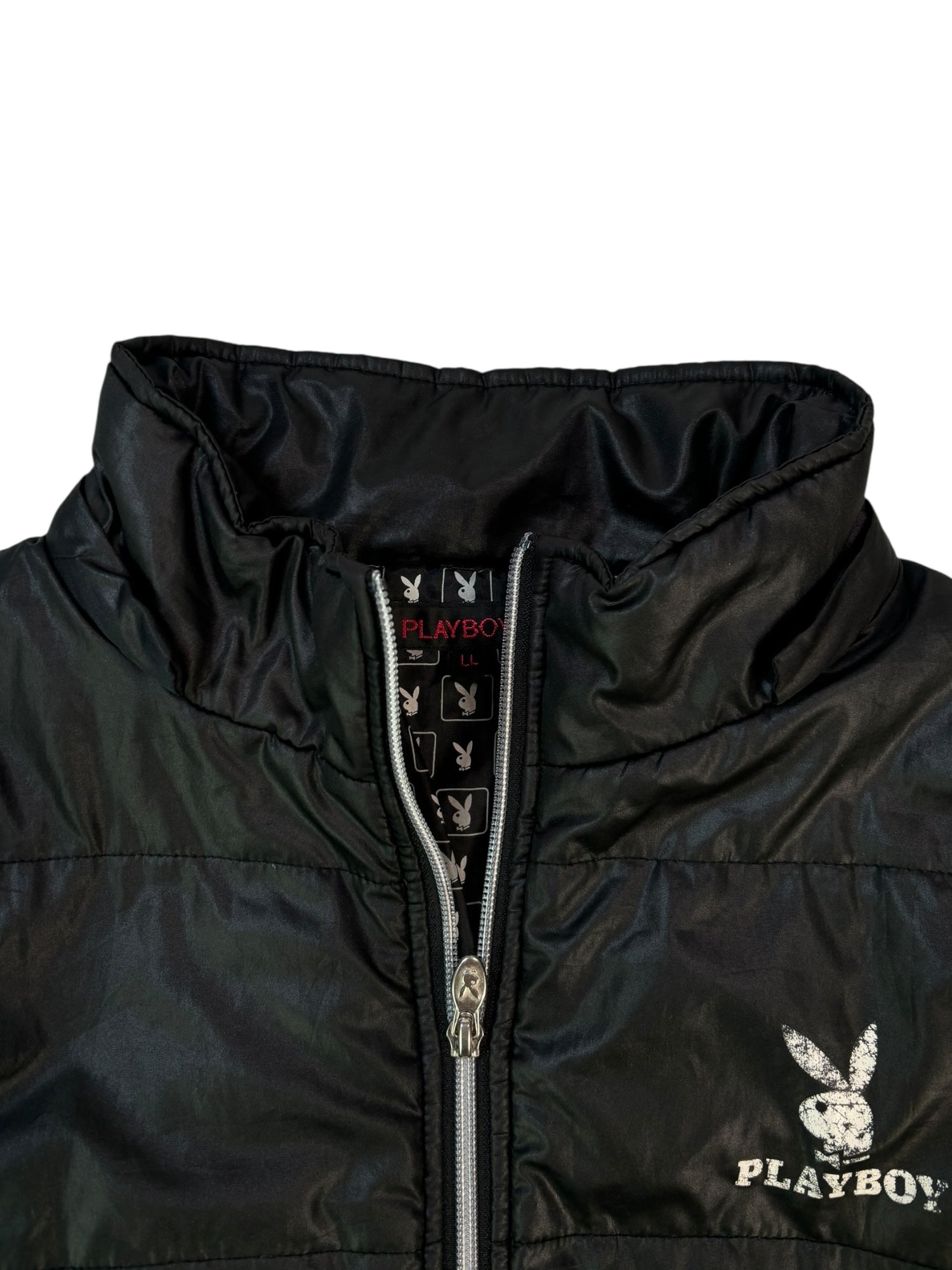 (L) Playboy Puffer Jacket Black