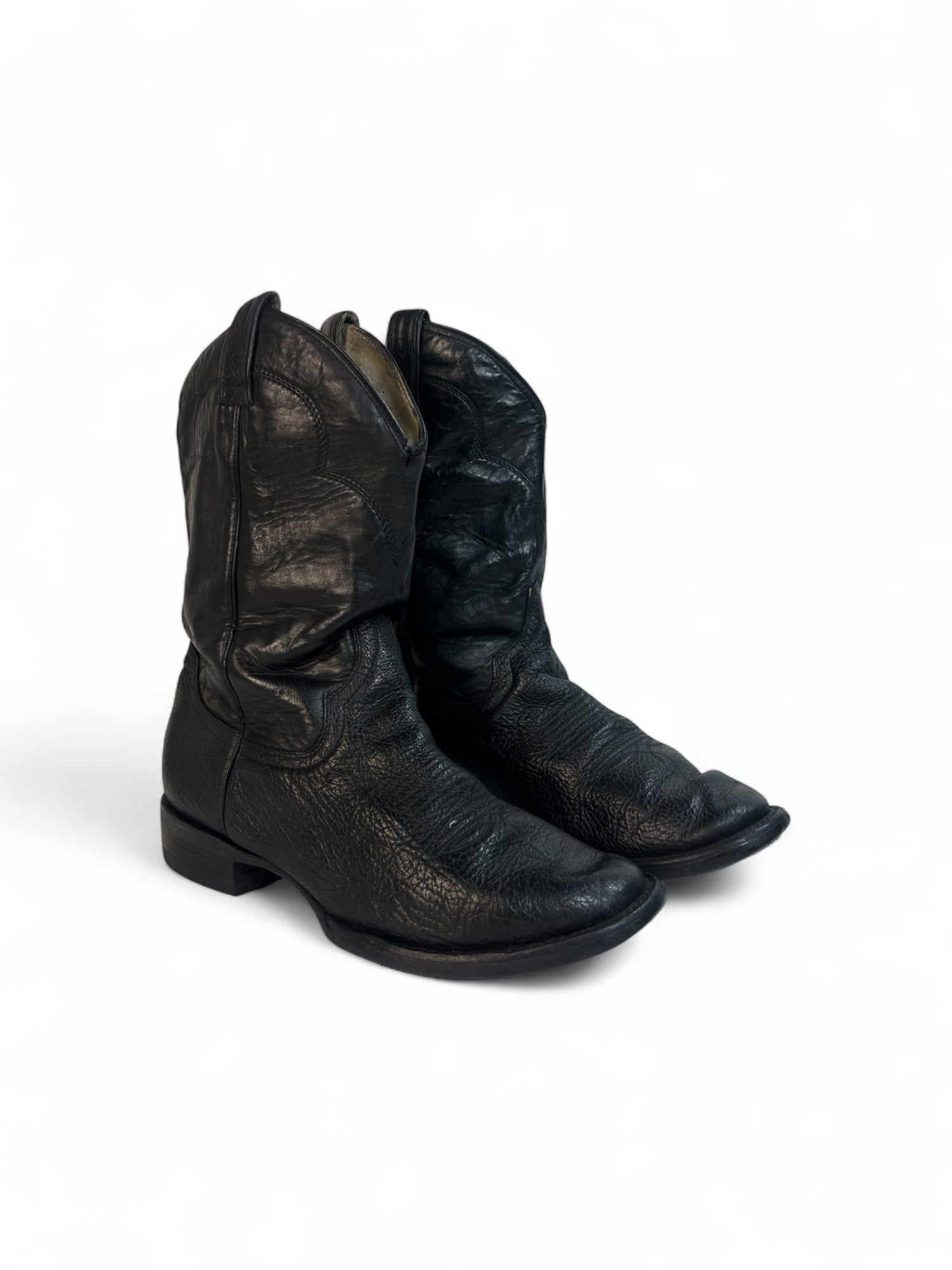 (8) COWTOWN Black Cowboy Boots