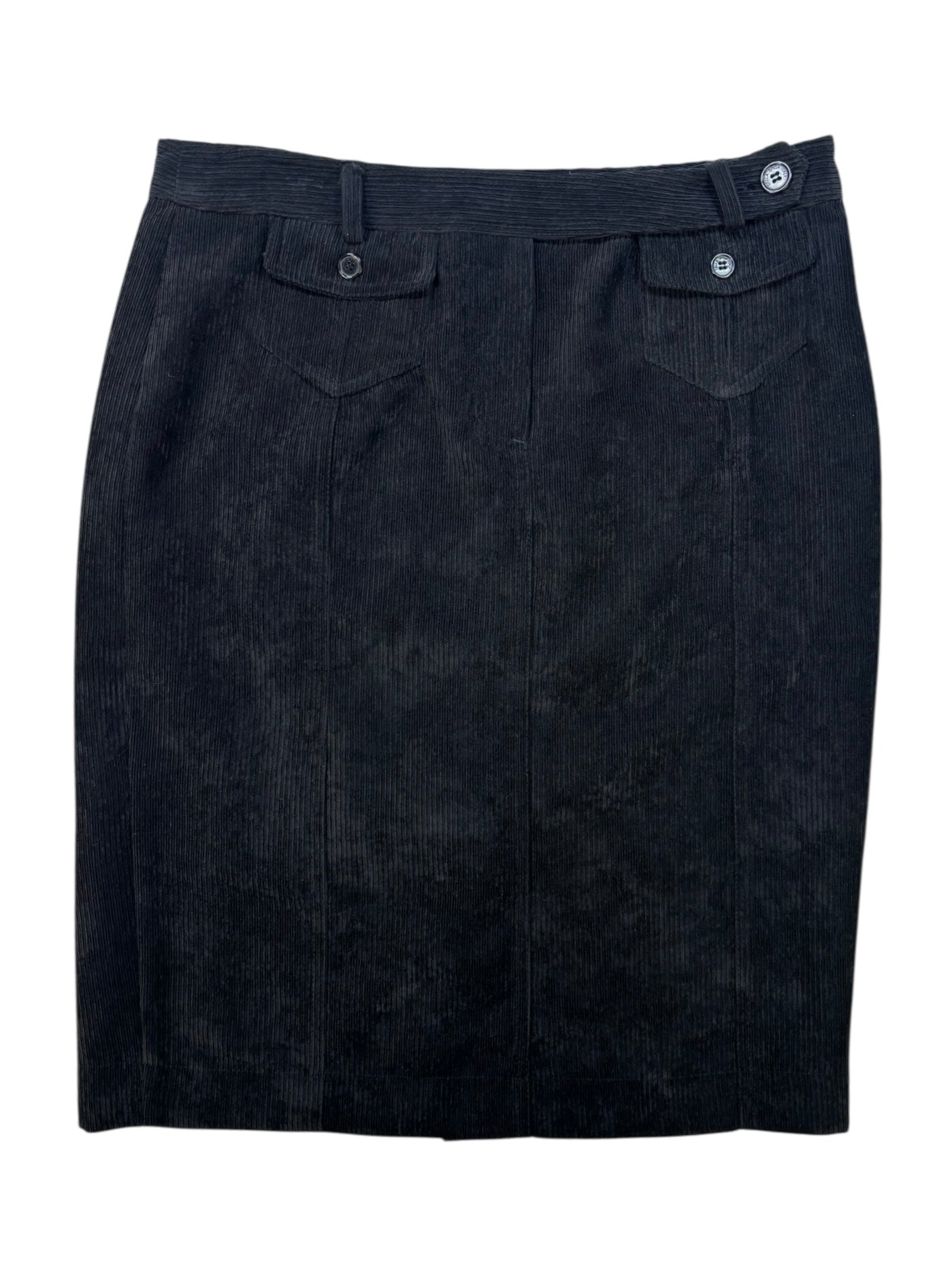 (L) Della Spiga Itali Black Corduroy Skirt