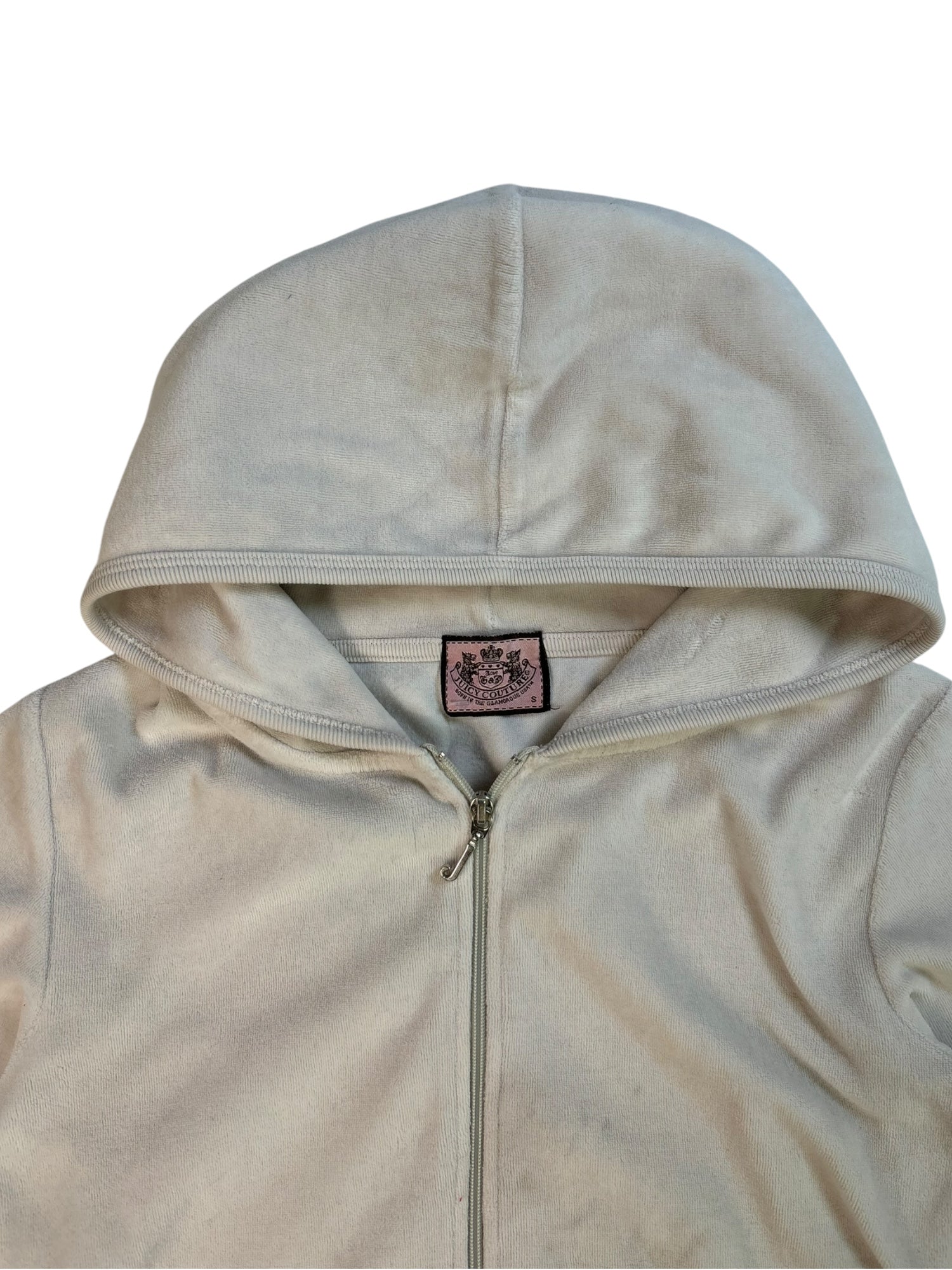 (S) White Embellished Juicy Couture Zip-up Hoodie