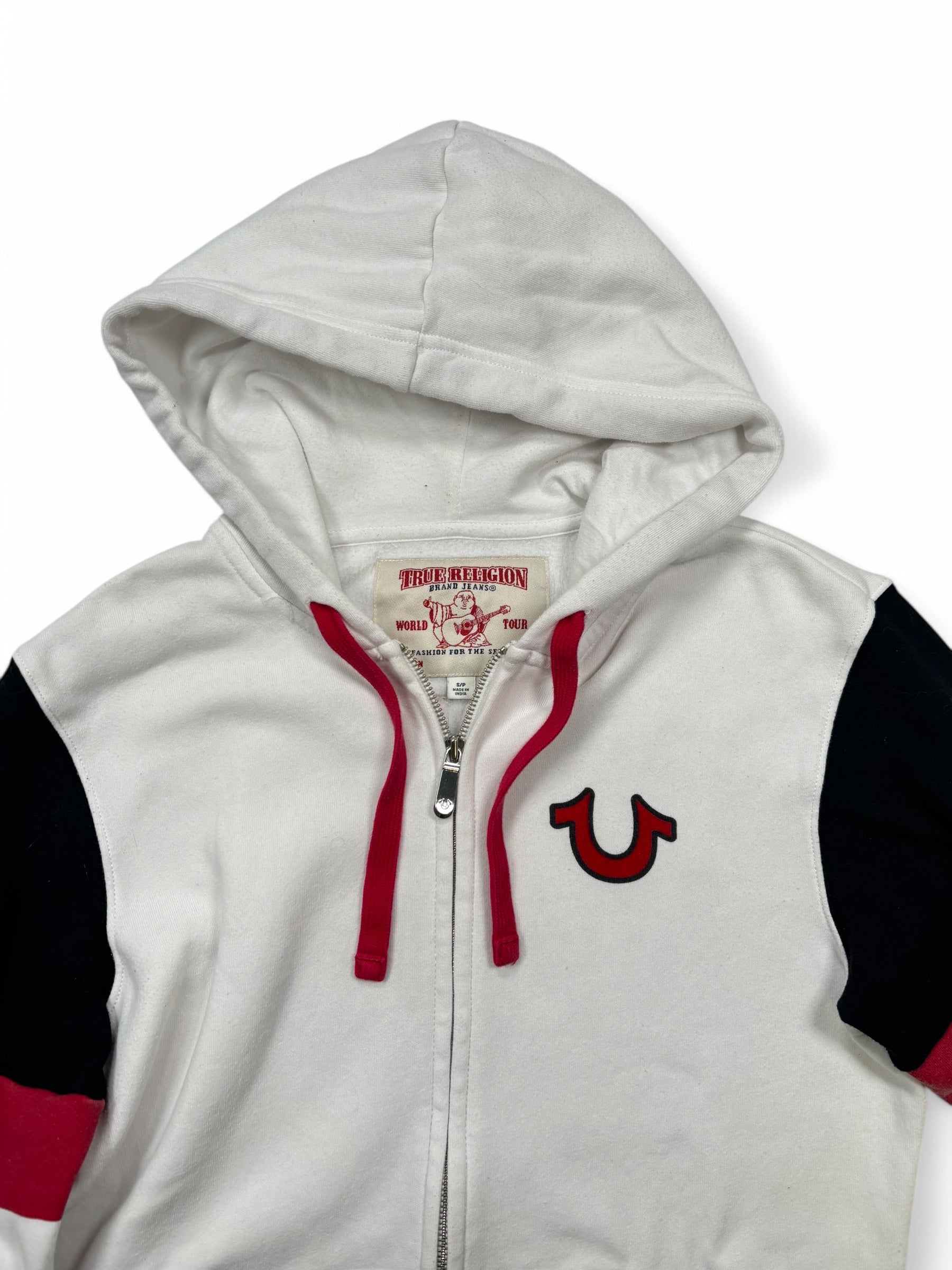 (S) True Religion Full Zip Hoodie White Small