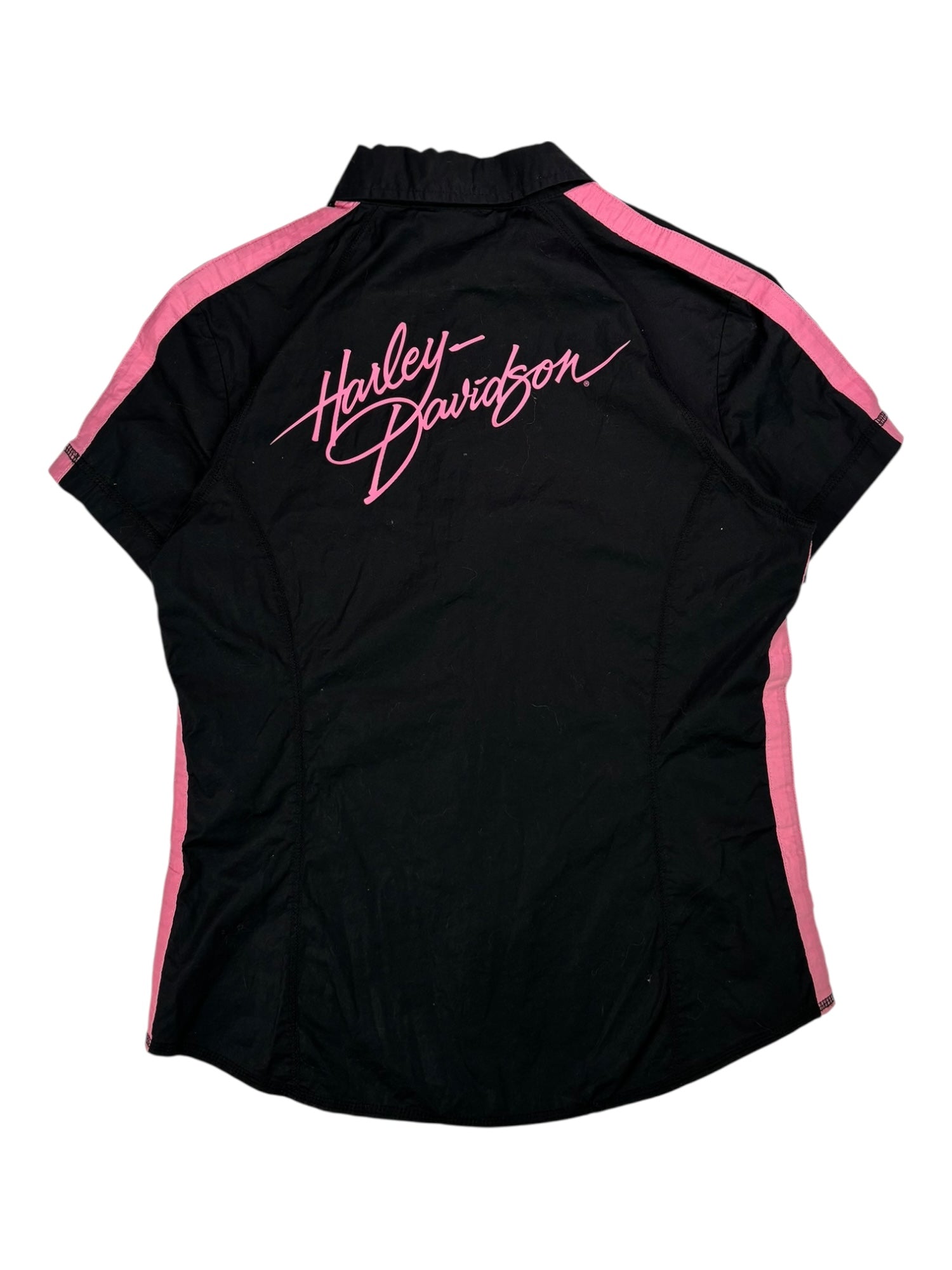 (S) Black Harley Davidson Zip-up Tee