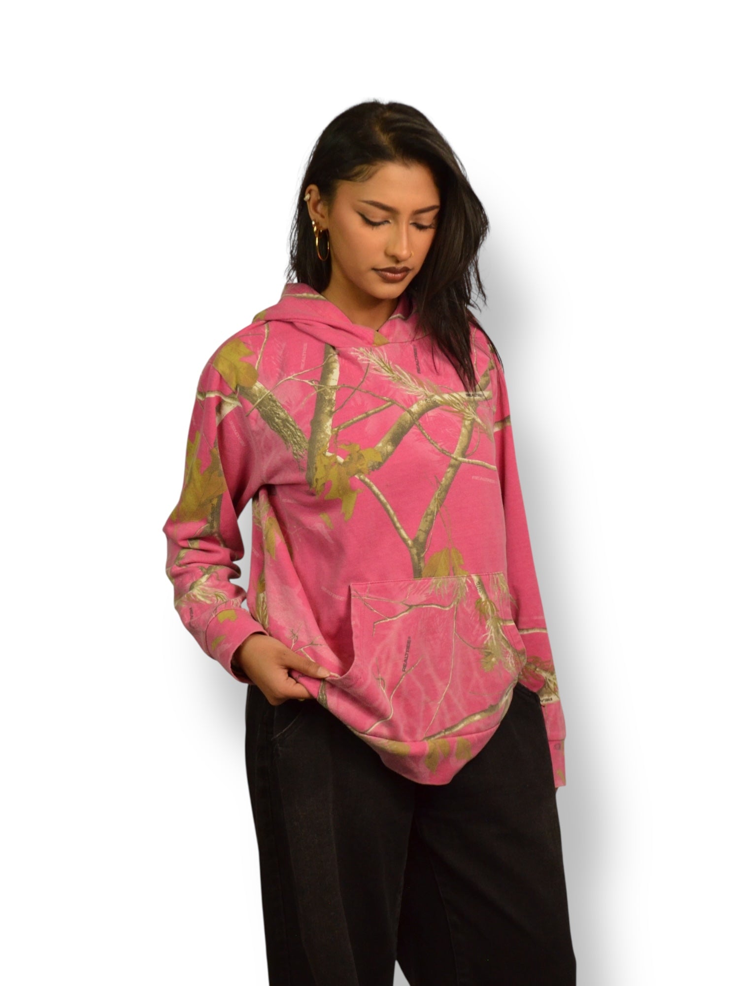 (L) Pink Real Tree Camo Hoodie