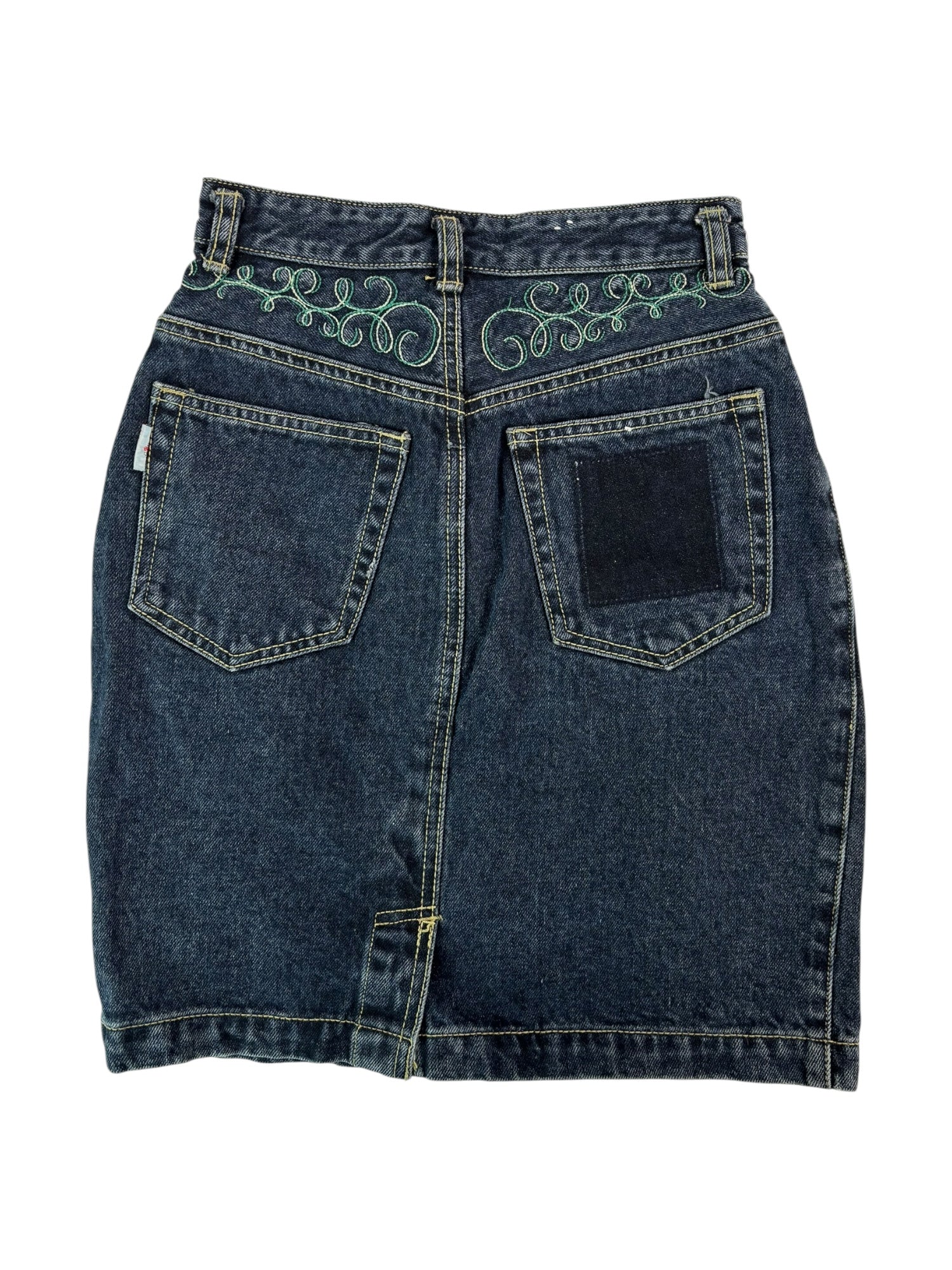 (23) Vintage Section Denim Mini Skirt