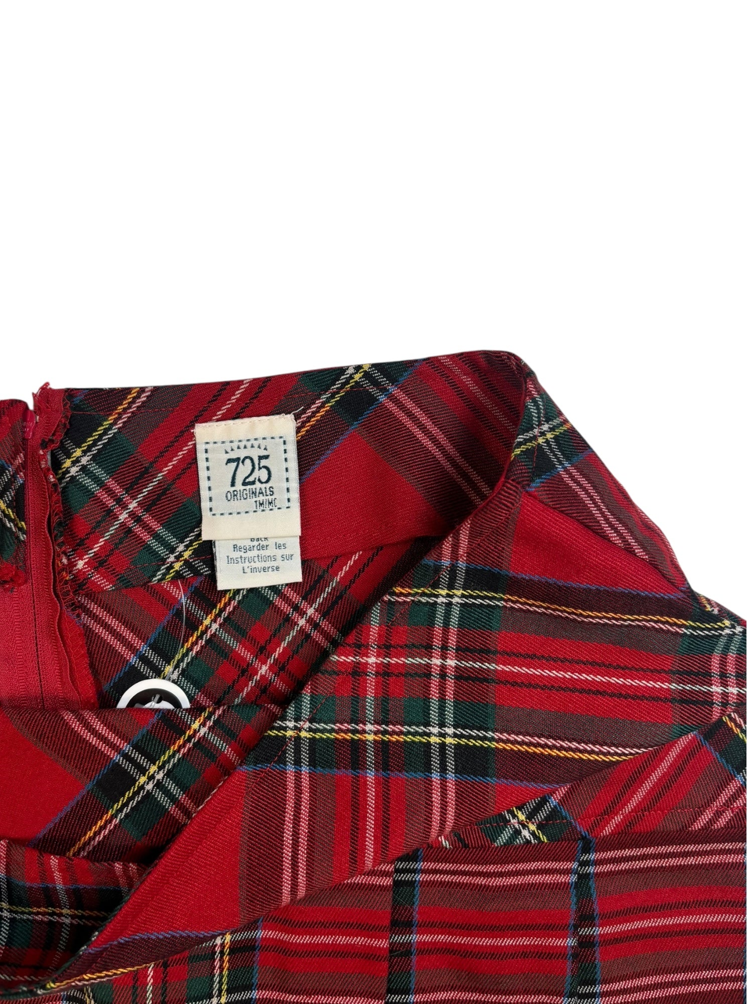 (L) 725 Orignals Red Plaid Pleated Mini Skirt