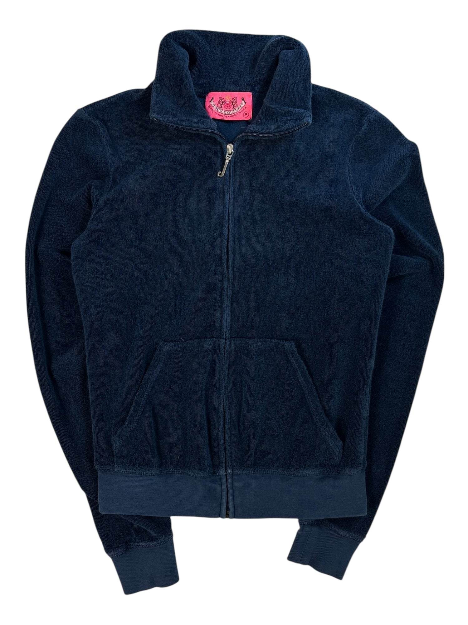 (XS) Midnight Blue Juicy Couture Terry Cloth Zip-up