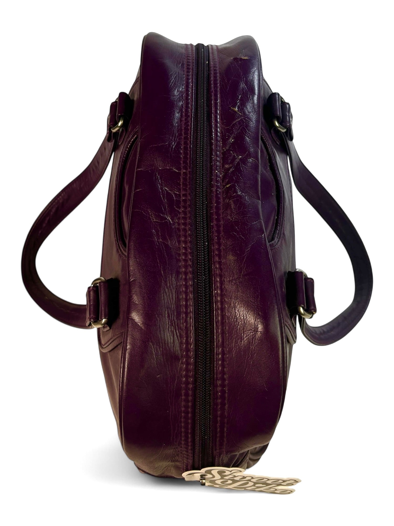 Rare Vintage Plum Adidas Pleather Mini Duffle Bag