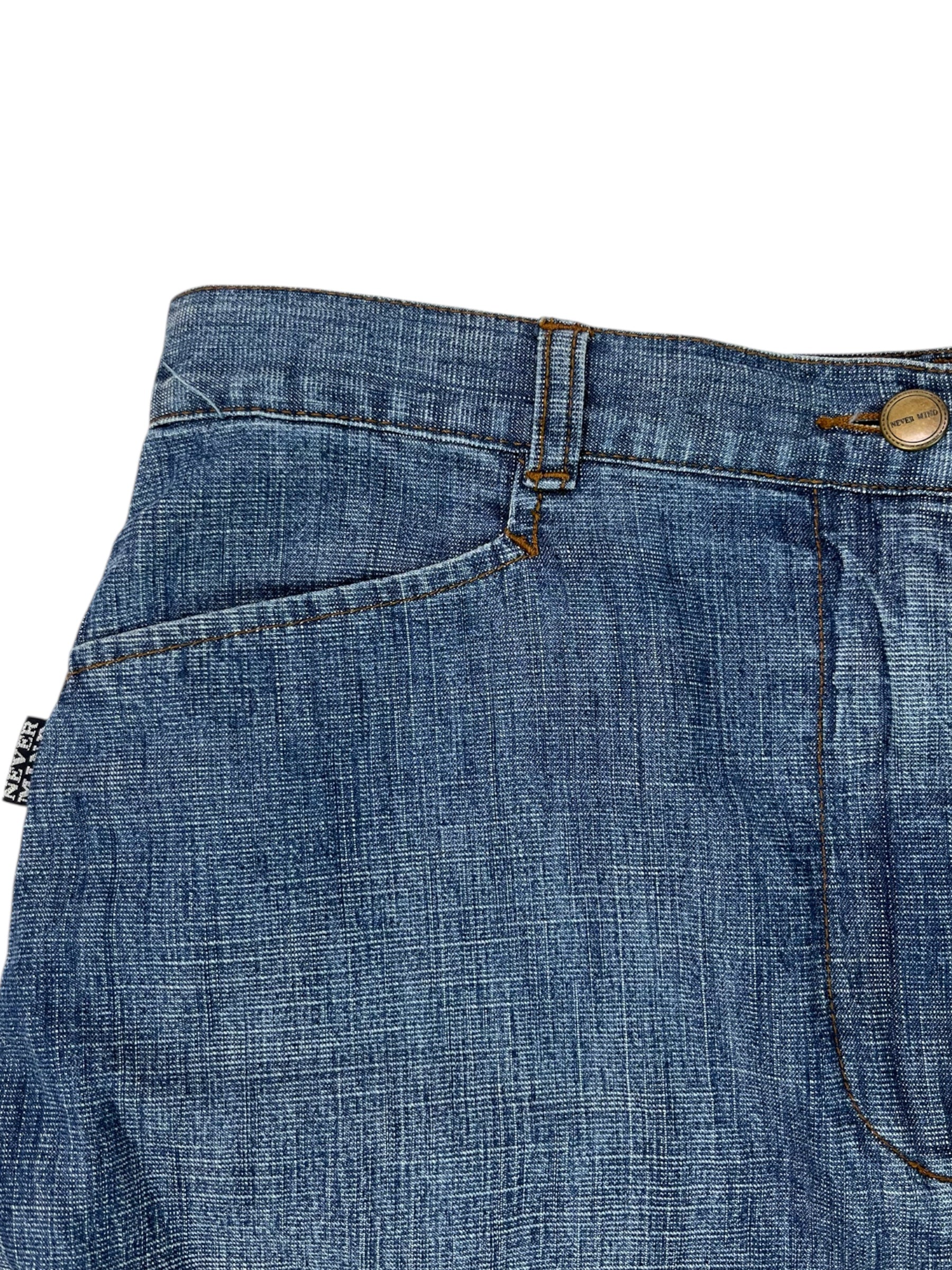 (32) Never Mind Denim Midi Skirt