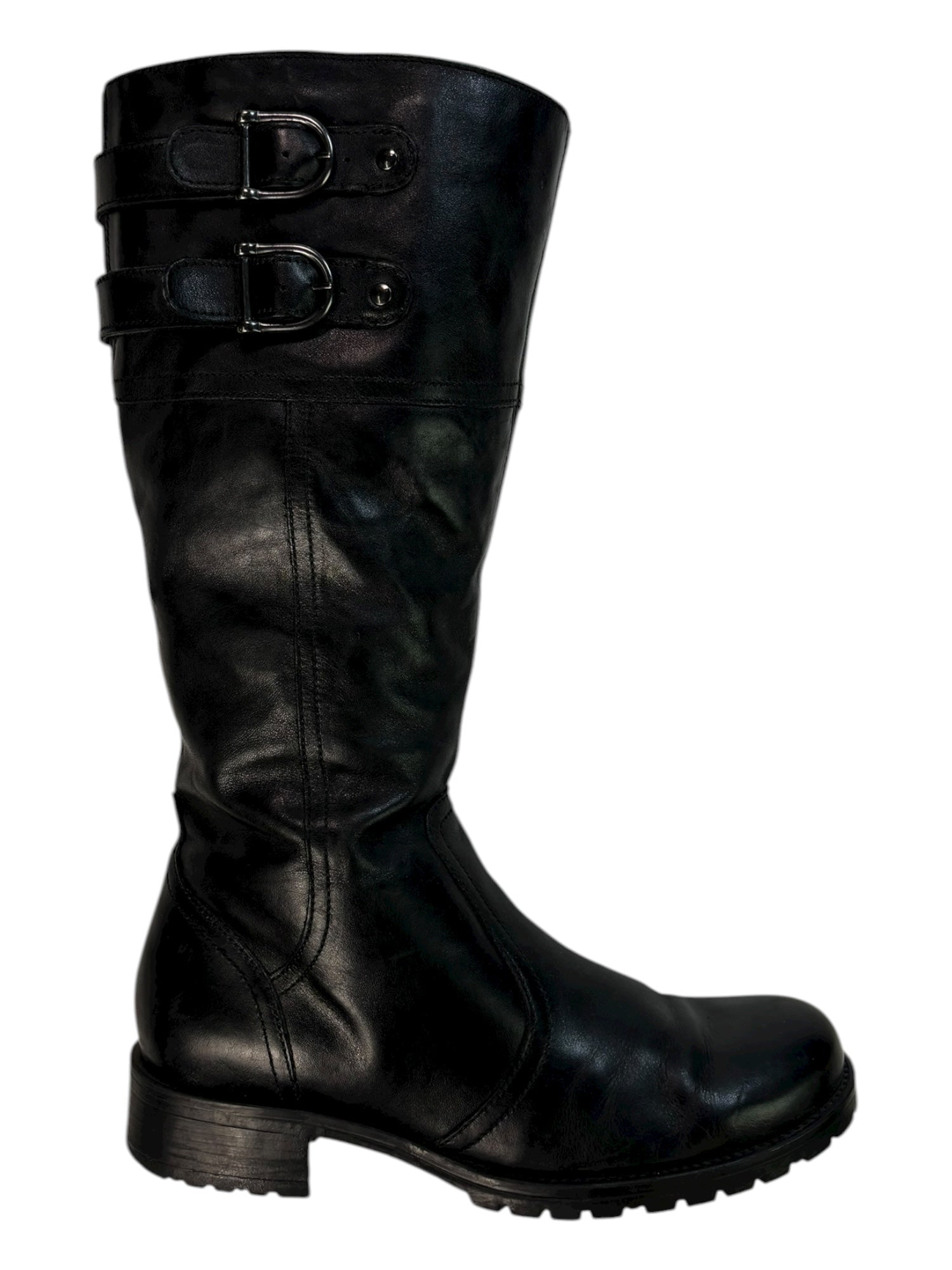 (7.5) Janet D. Black Moto Style Boots