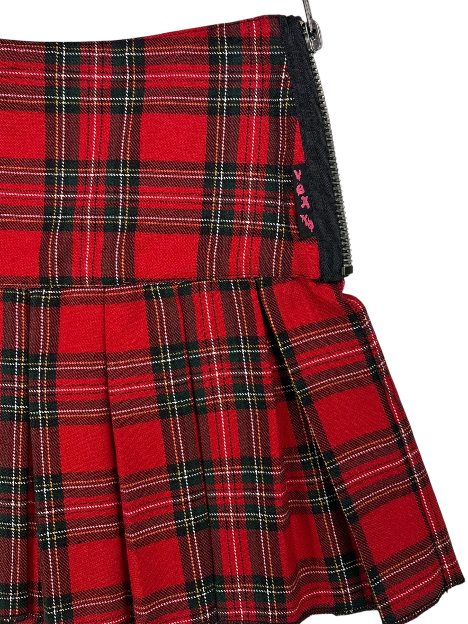 (30) Vex Red Plaid Pleated Skirt