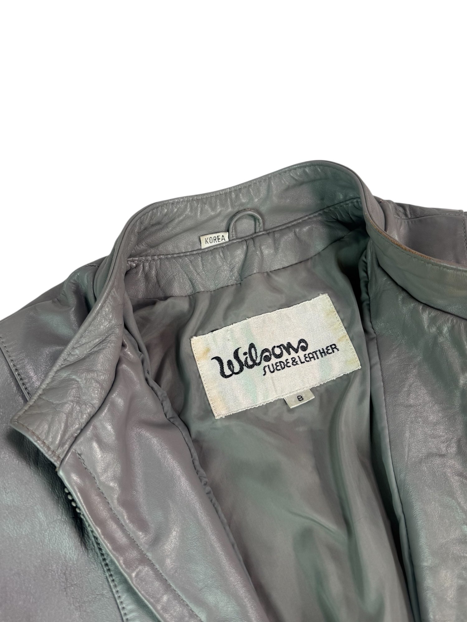 (8) Grey Wilson Fitted Leather Jacket