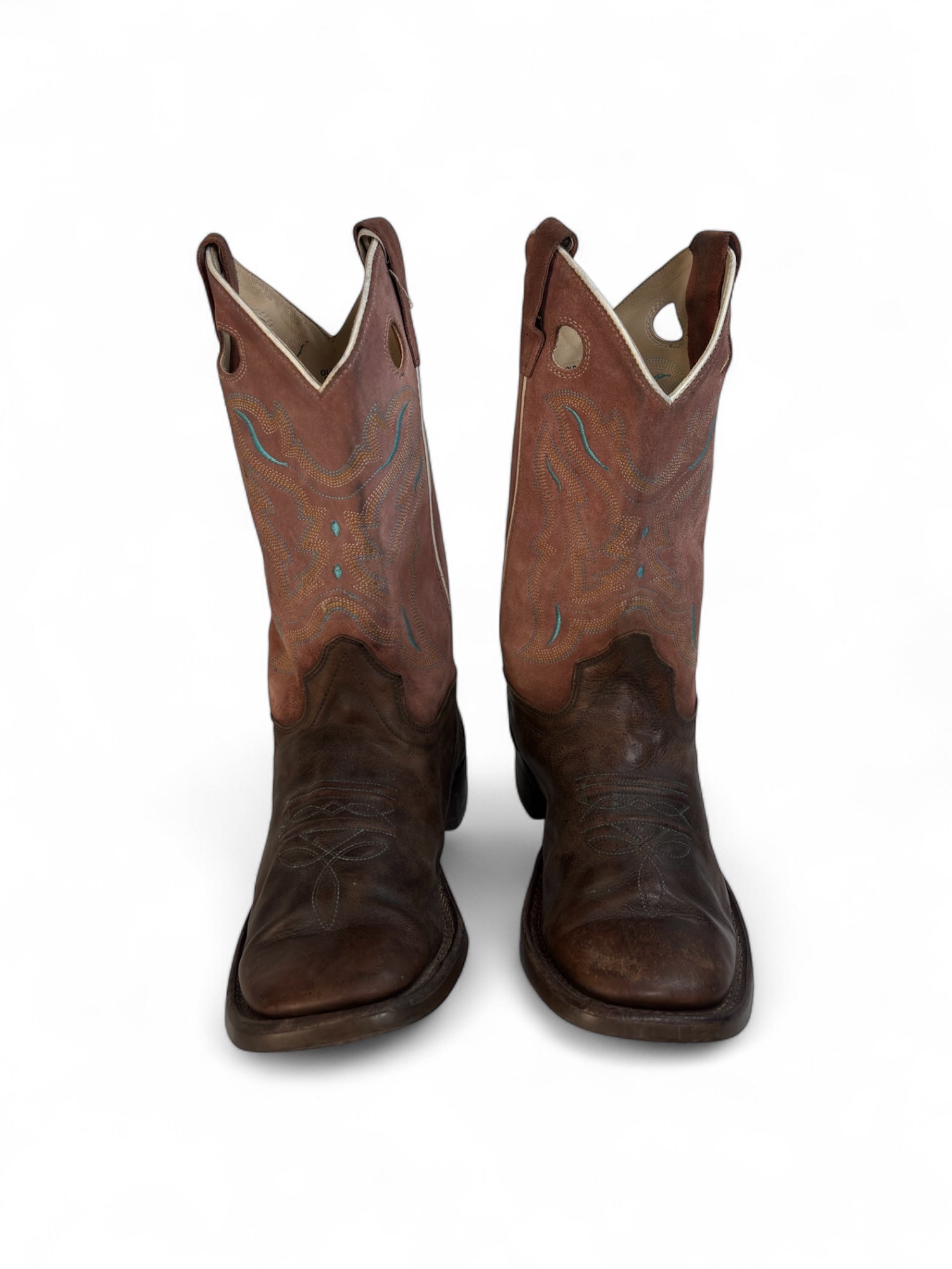 (5) Pink/Brown Cowboy Boots