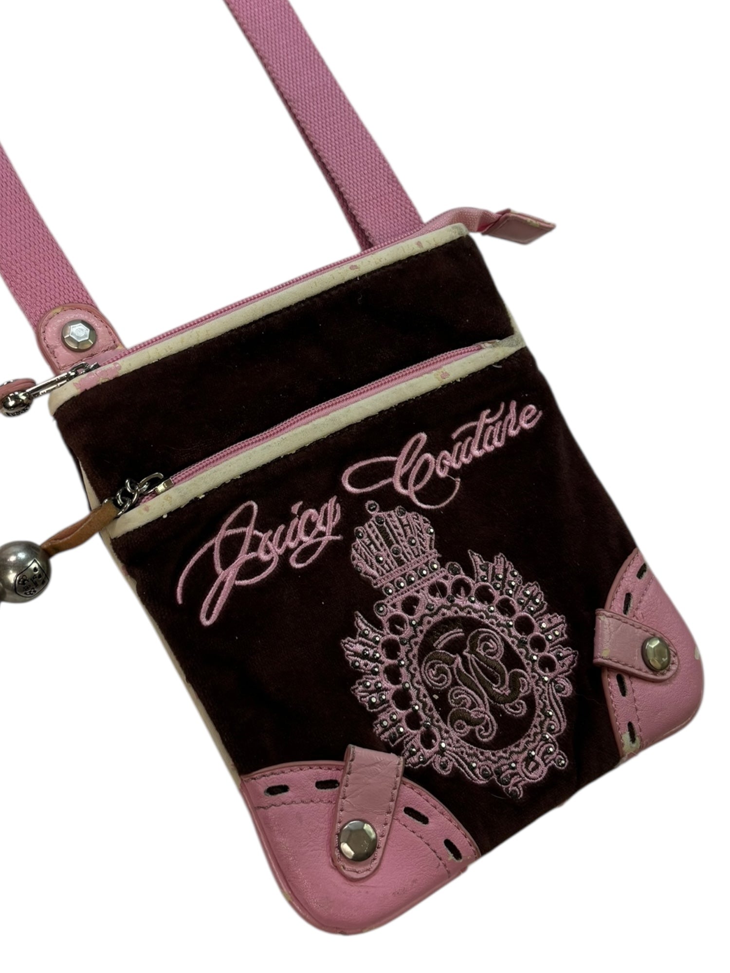 Juicy Couture Embellished Velour Crossbody Bag