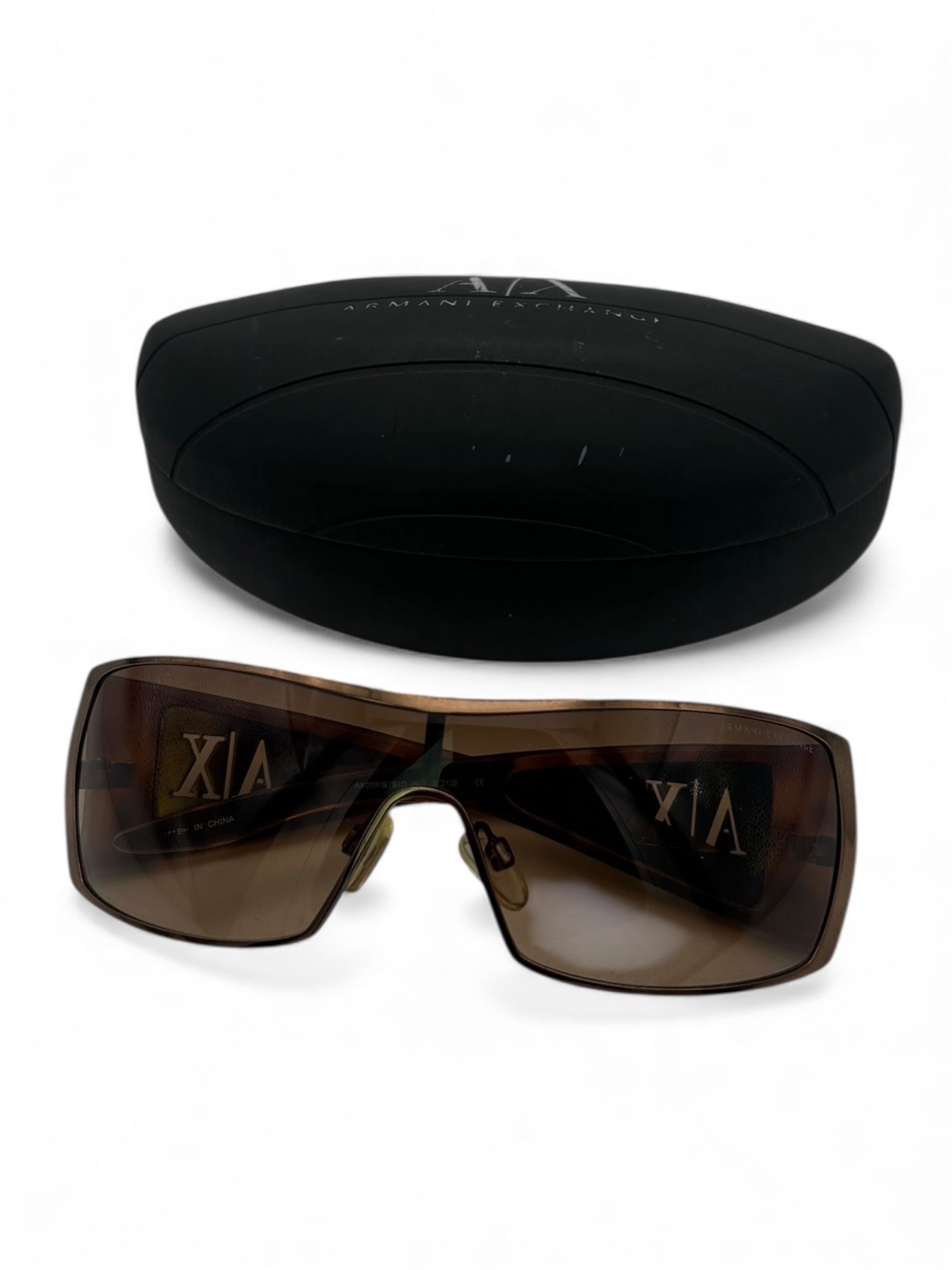 (O/S) Brown Armani Exchange Shield Style Sunglasses