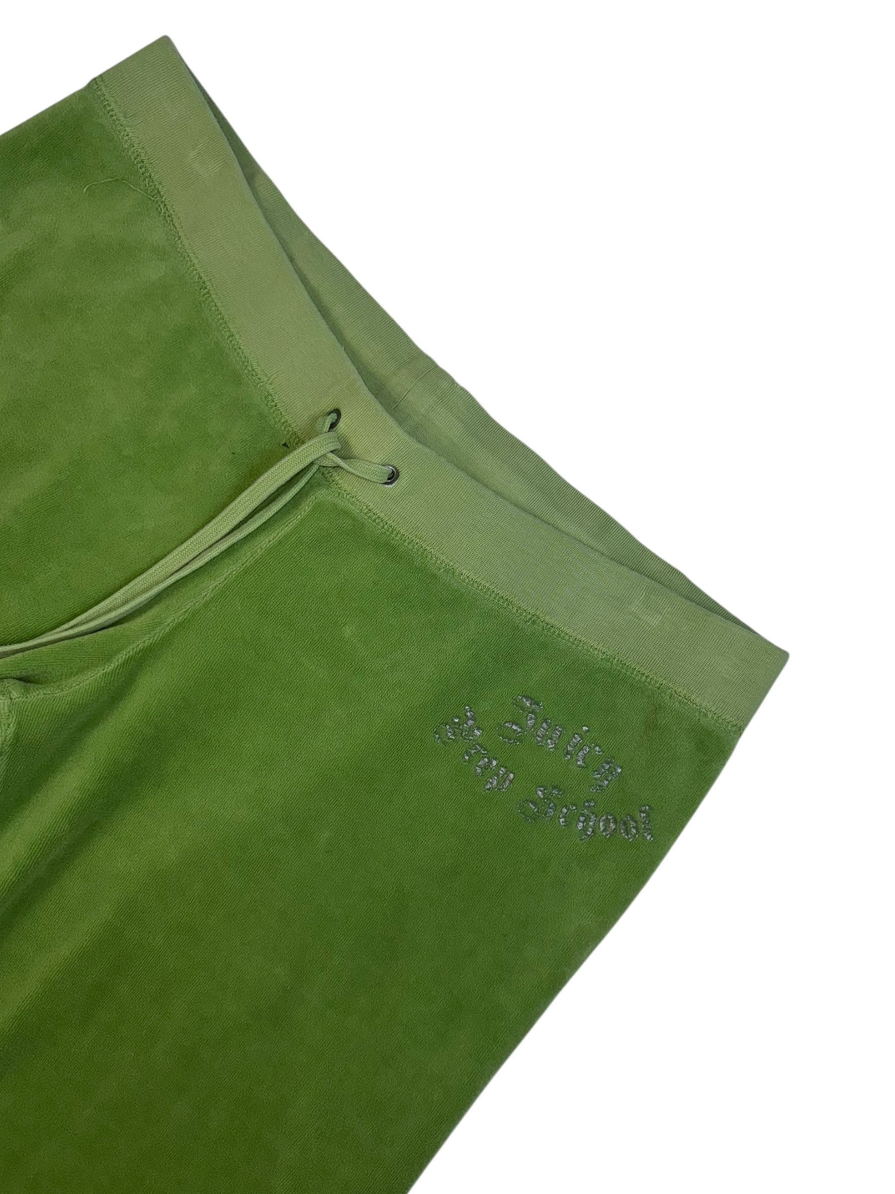 (M) Lime Green printed Juicy Couture Velour Pants