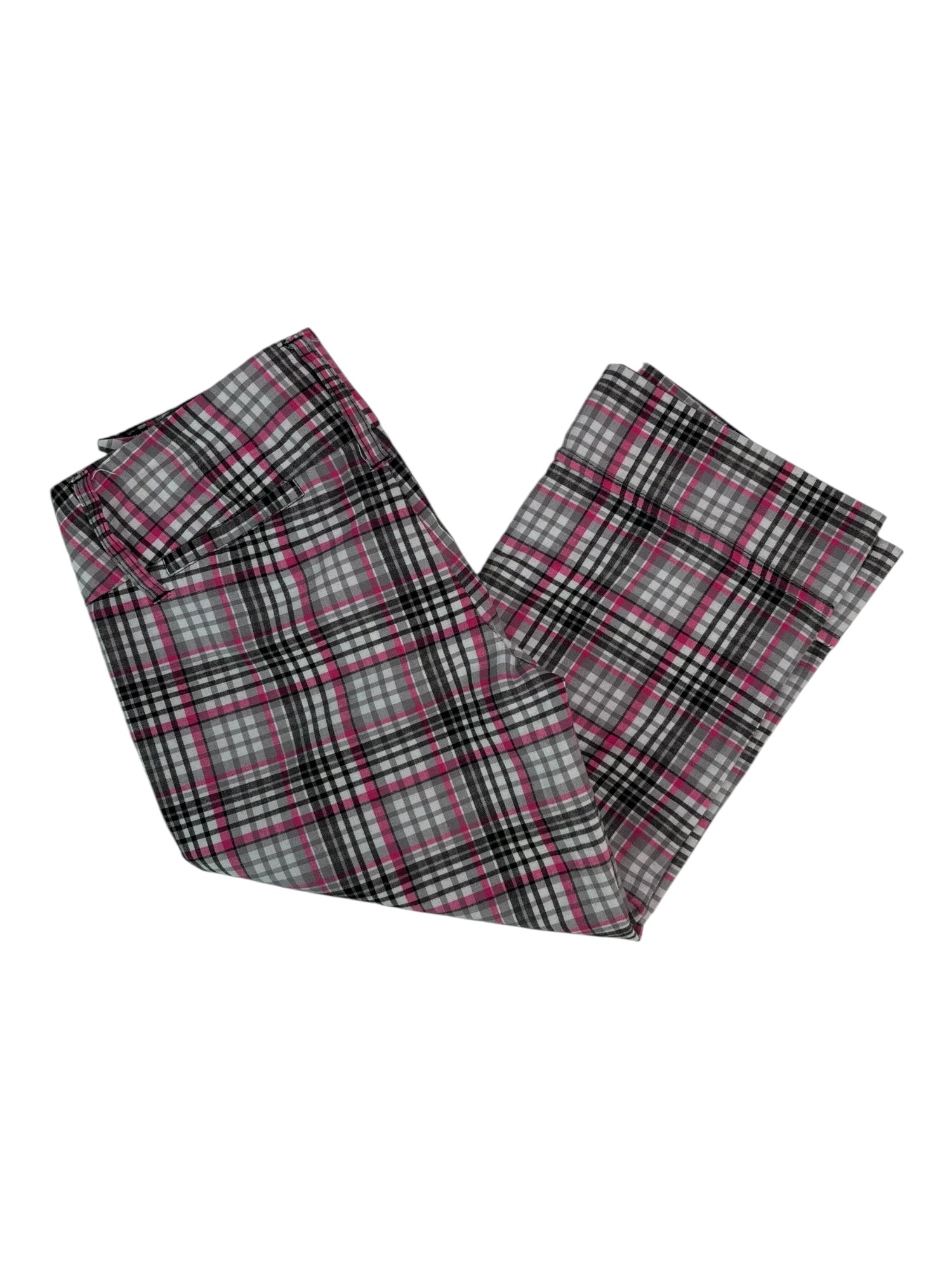 (27) Seductions Pink Plaid Capri Pants