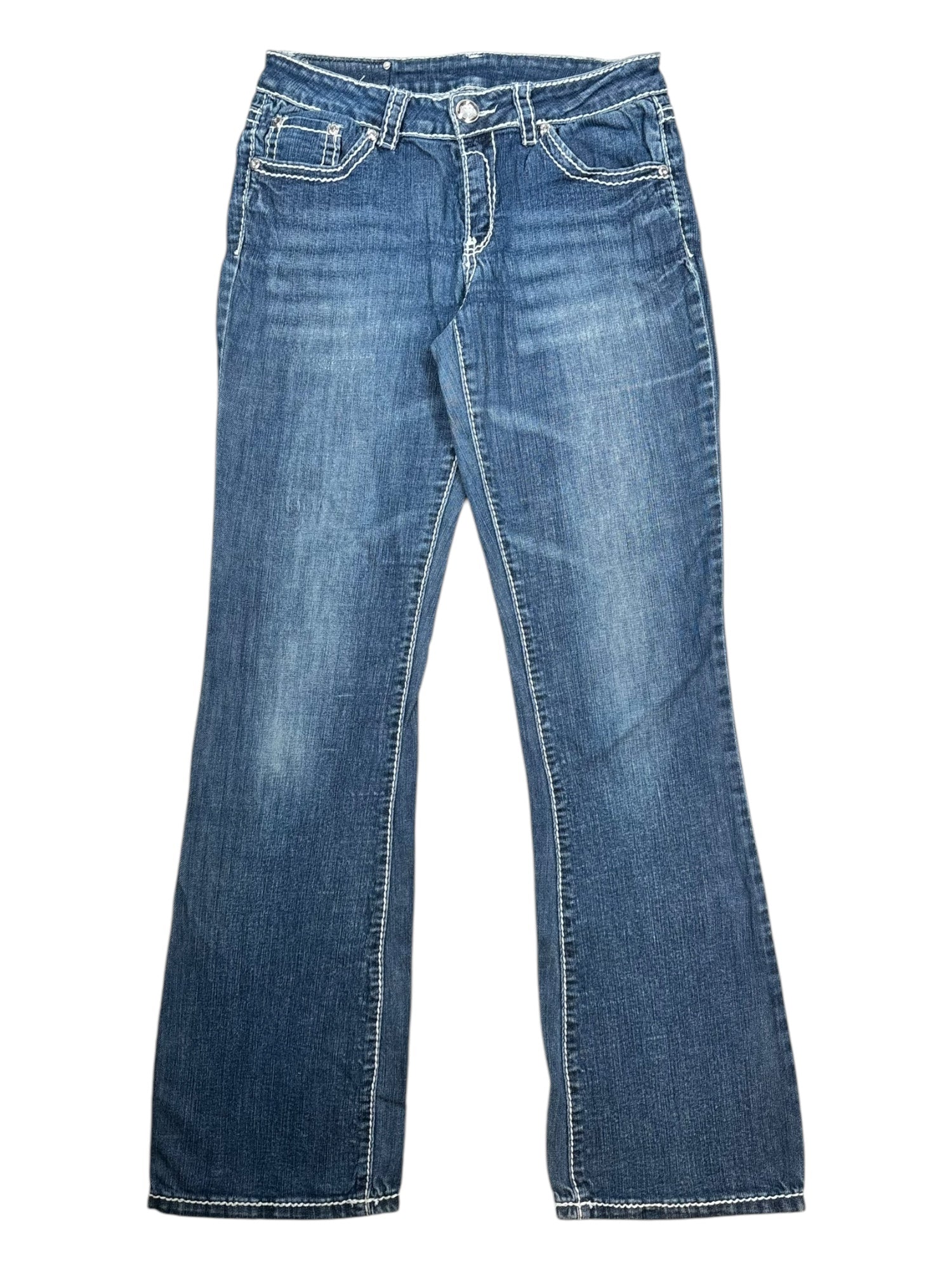 (28) Denim Couture Bootcut Embellished Jeans