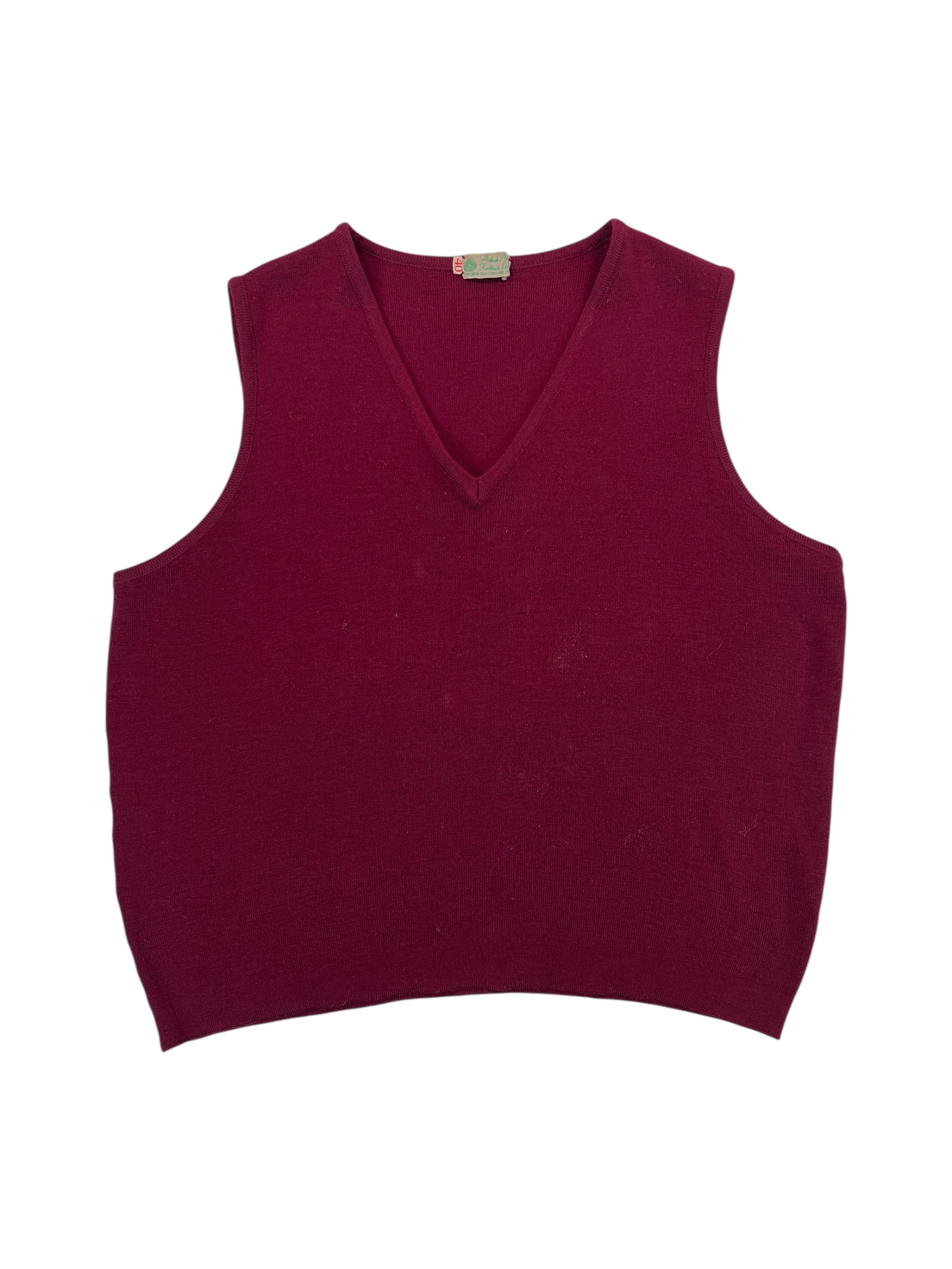 (L) Vintage Wool Burgundy Sweater Vest