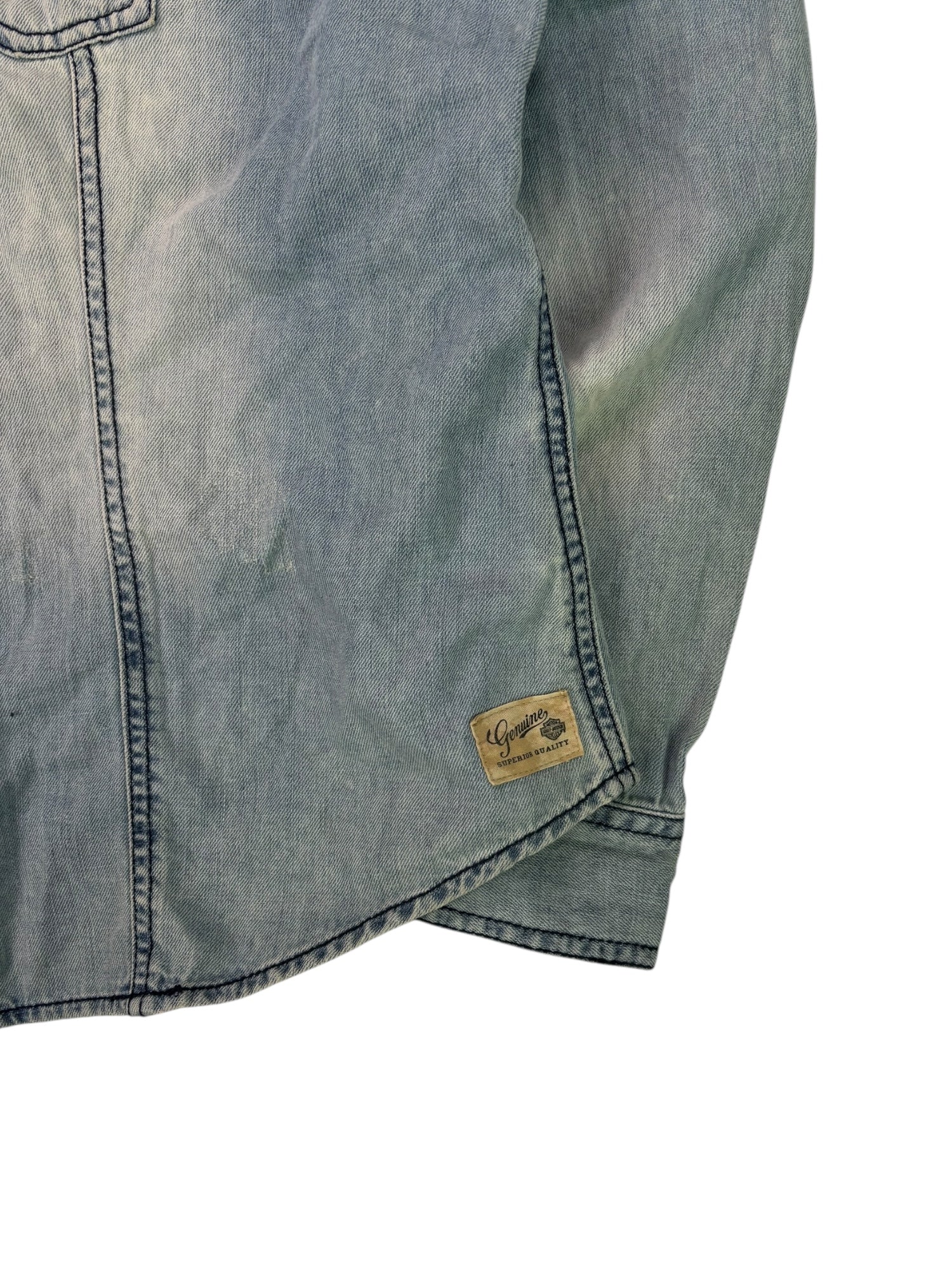 (XXL) Harley Davidson Studded Denim Button Up