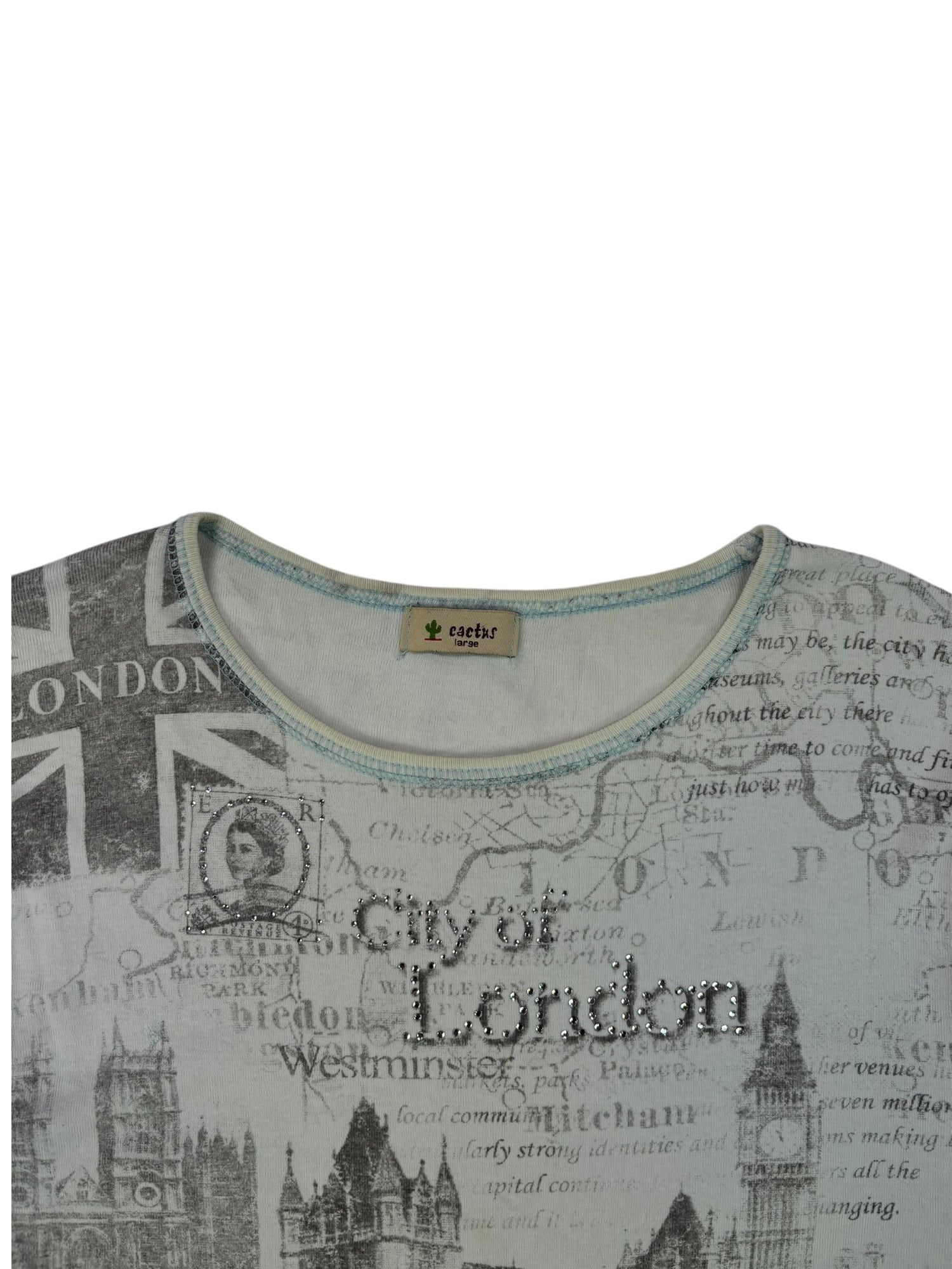 (L) Cactus City of London Embellished 3/4 Sleeve Top