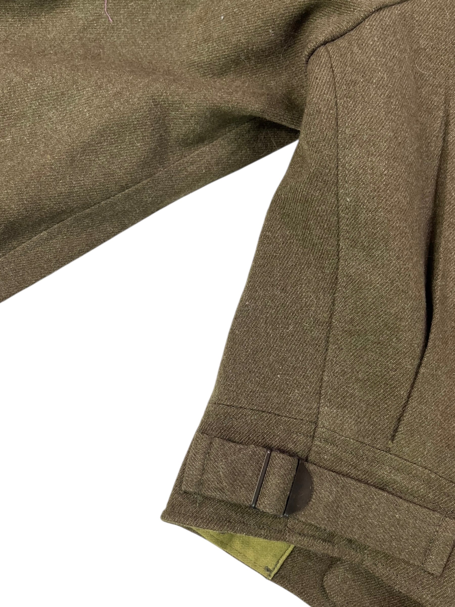 (S) Cropped Army Green Wool Jacket