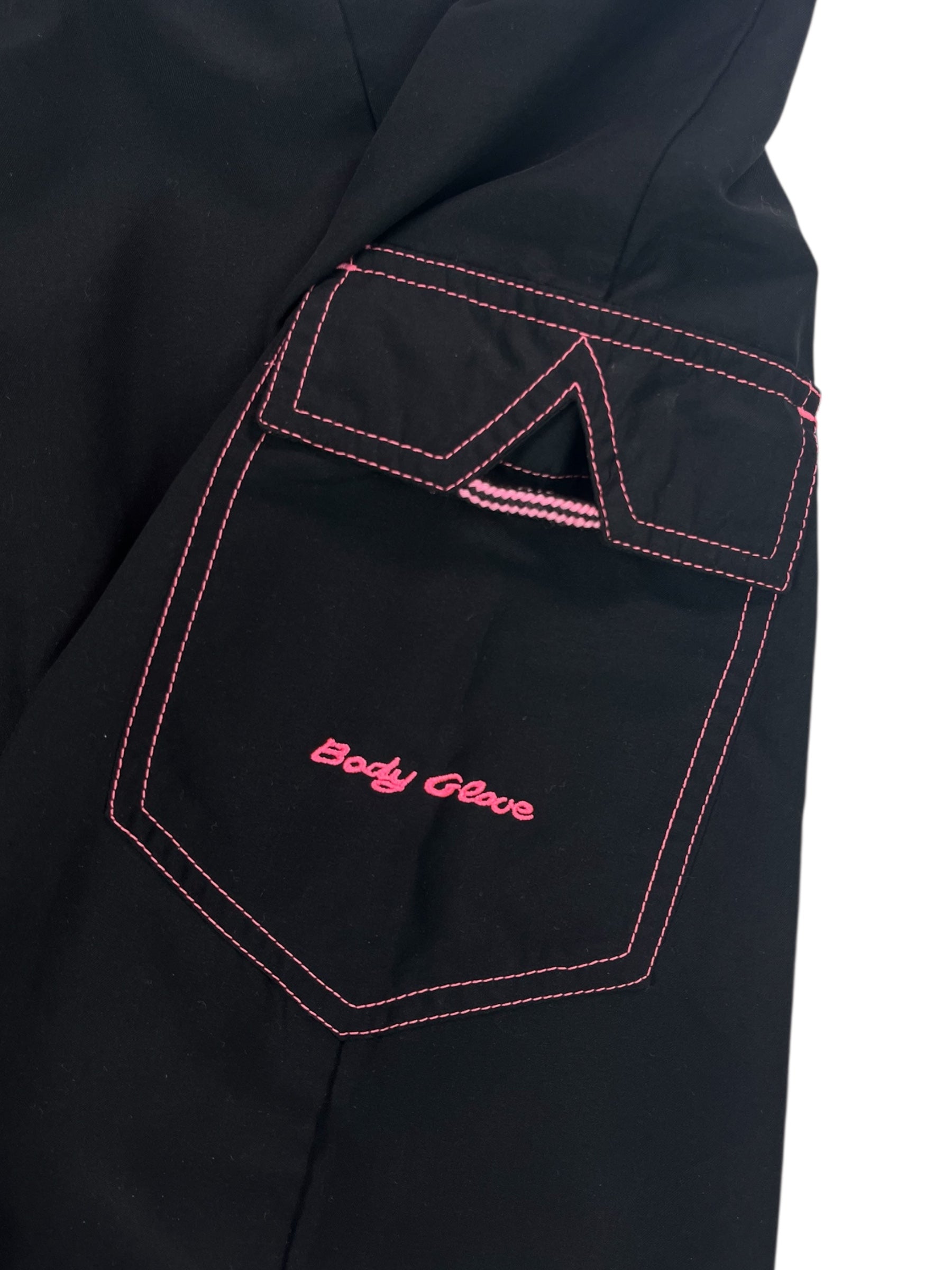 (M/L) Y2K Body Glove Black & Pink Mini Skirt