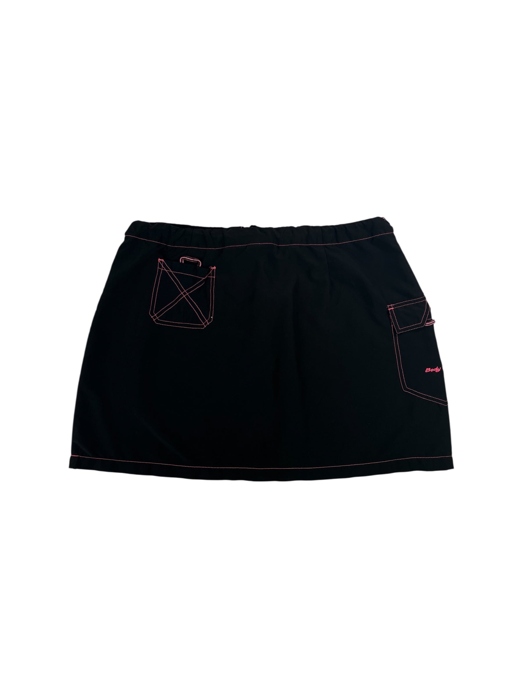 (M/L) Y2K Body Glove Black & Pink Mini Skirt