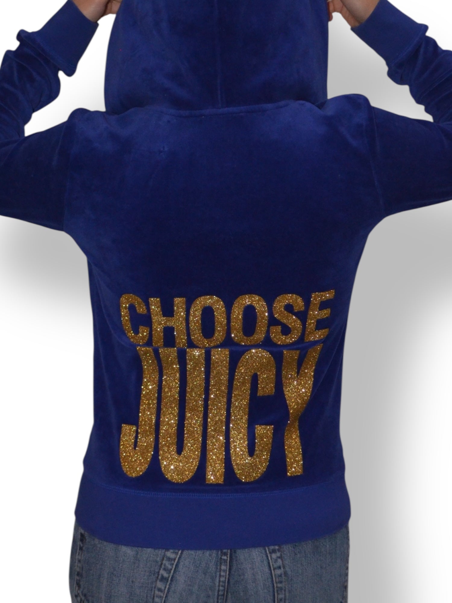 (M) Blue Juicy Couture Velour Zip Up Hoodie