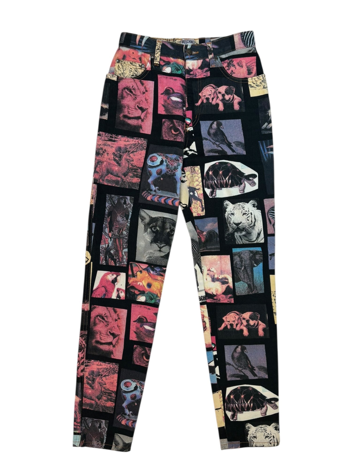 (26) MOSCHINO Animal Print Tapered Jeans