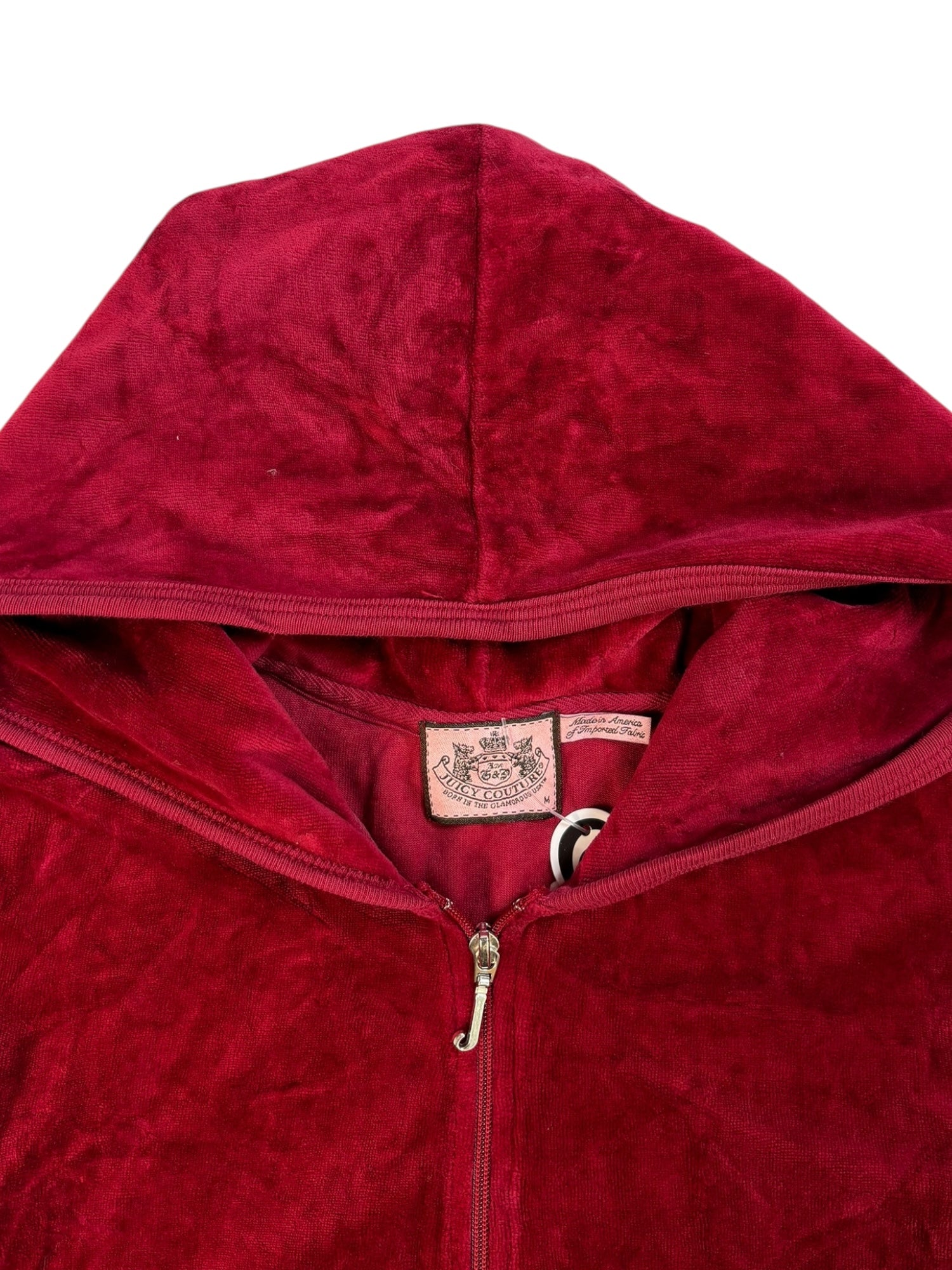 (M) Red Juicy Couture Velour Zip Up Hoodie