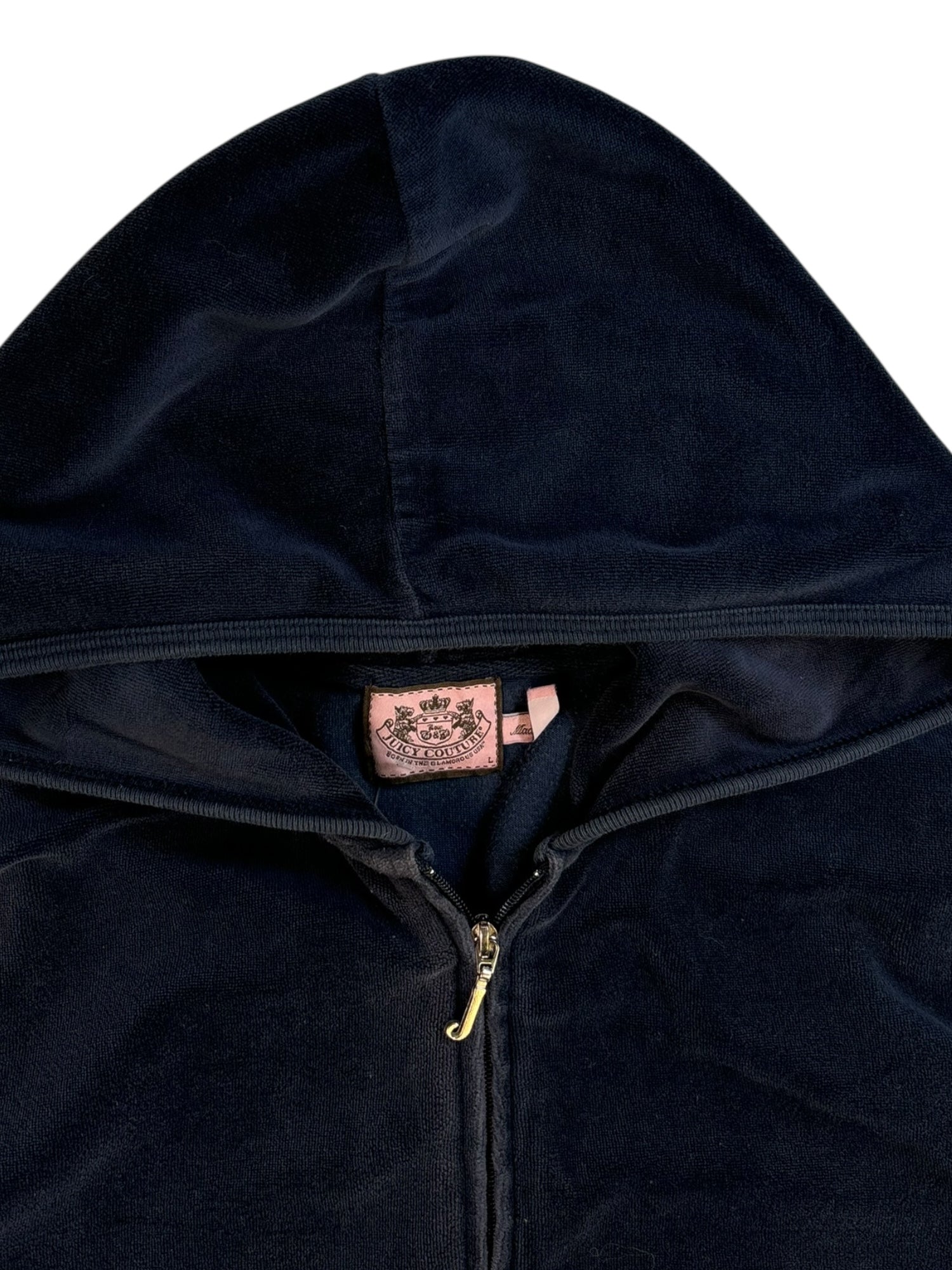 (M) Midnight Navy Studded Juicy Couture Velour Hoodie