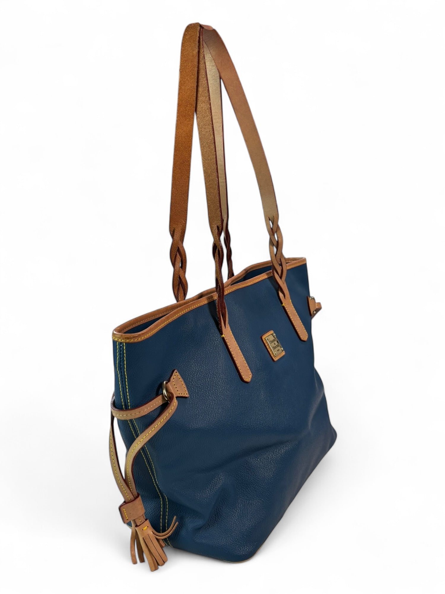 Dooney & Bourke Blue Leather Tote Bag