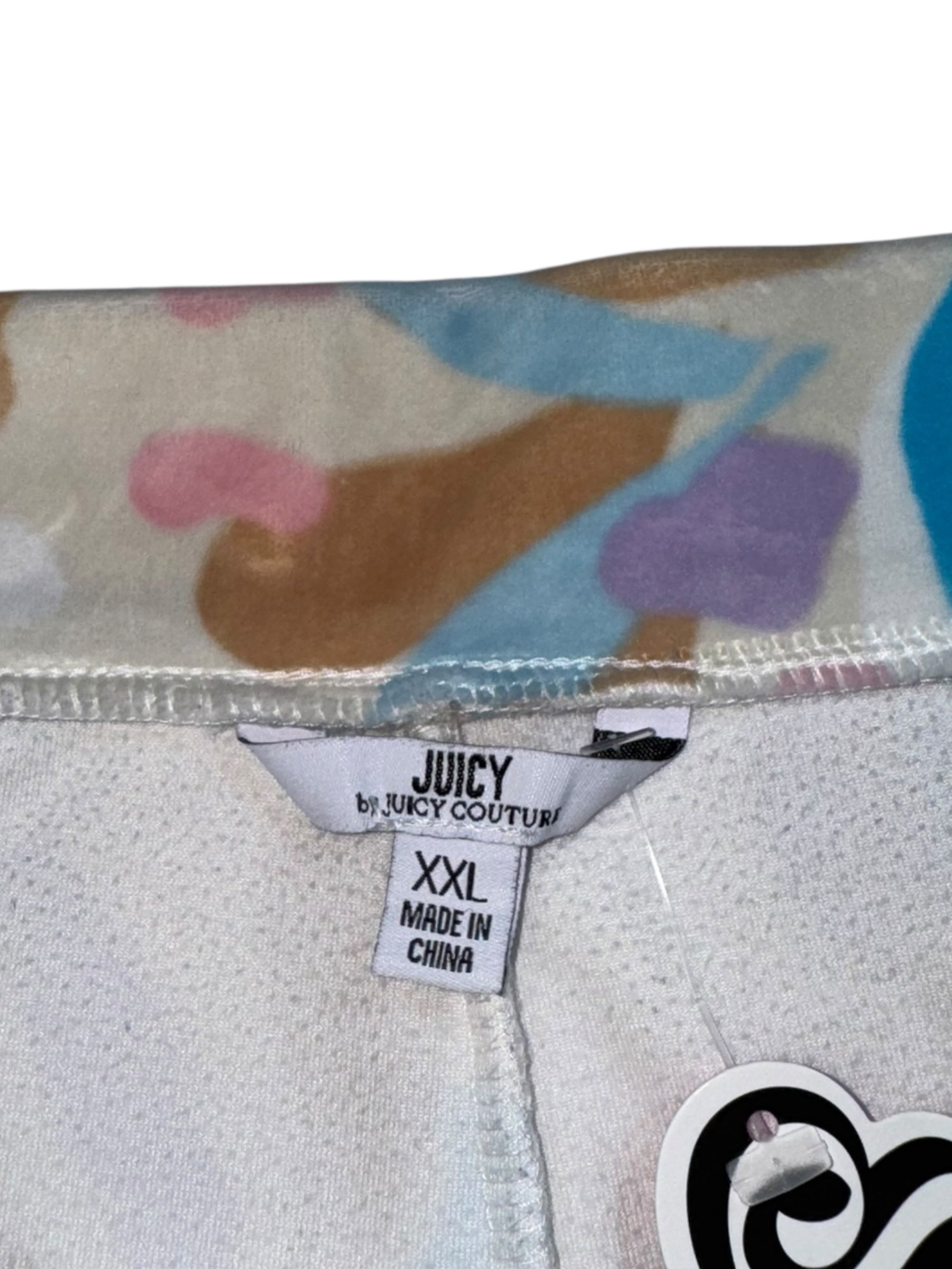 (L/XL) Pastel Floral Juicy Couture Velour Pants