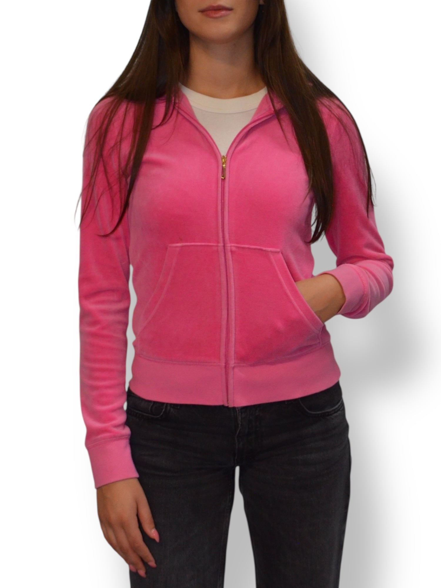 (S) Pink Embellished Juicy Couture Zip-up Hoodie